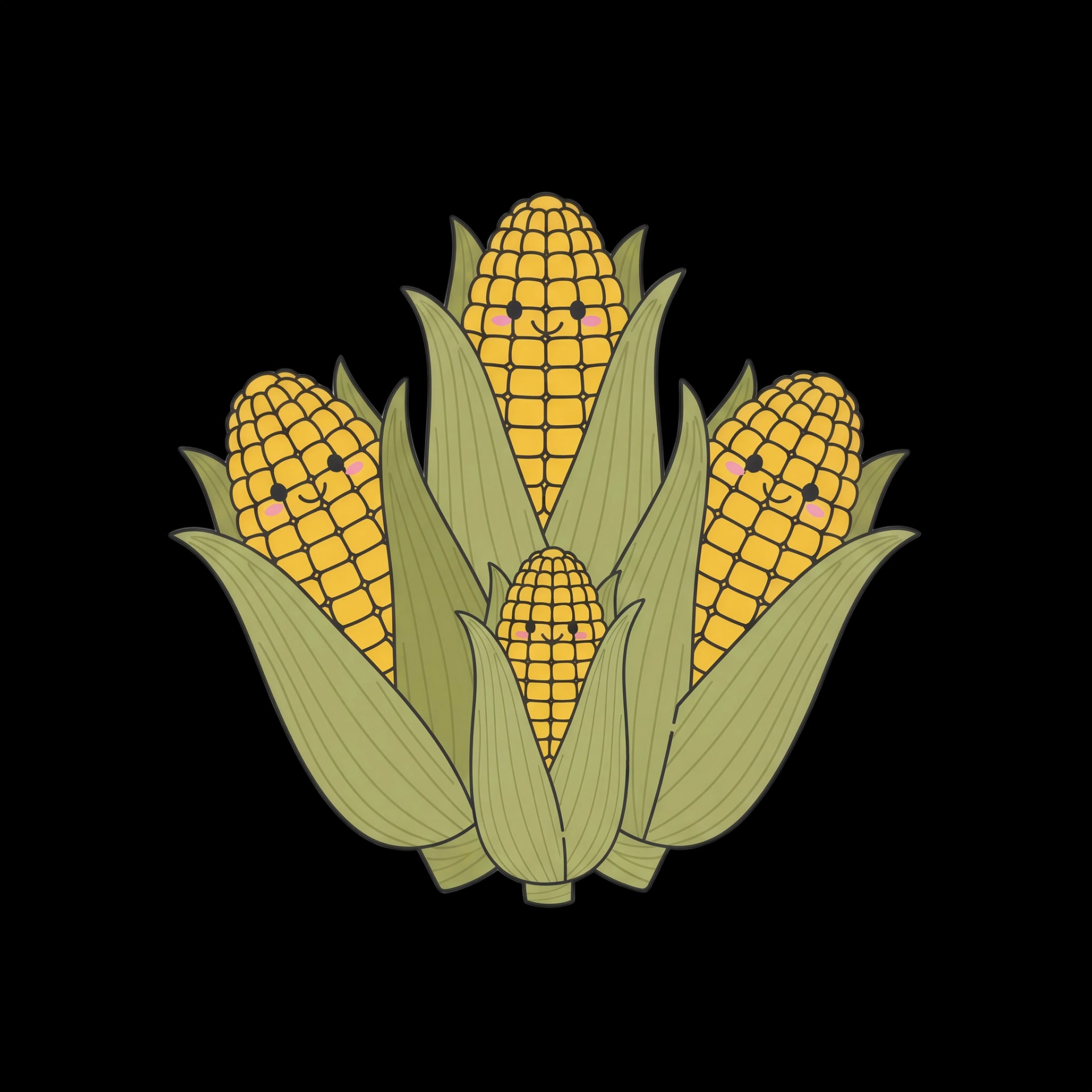 Three Corn Cobs