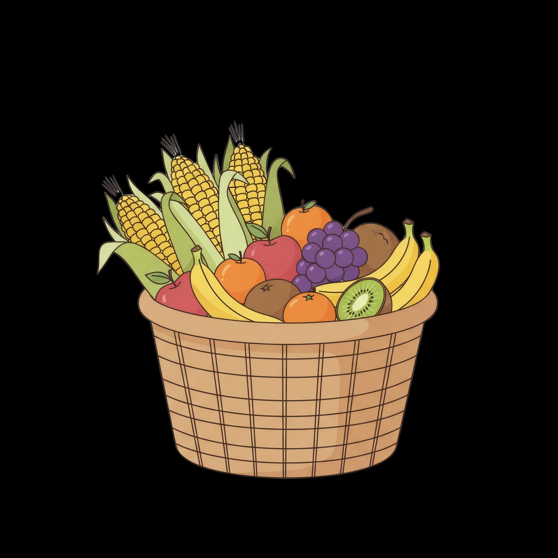 Corn and Fruit Basket