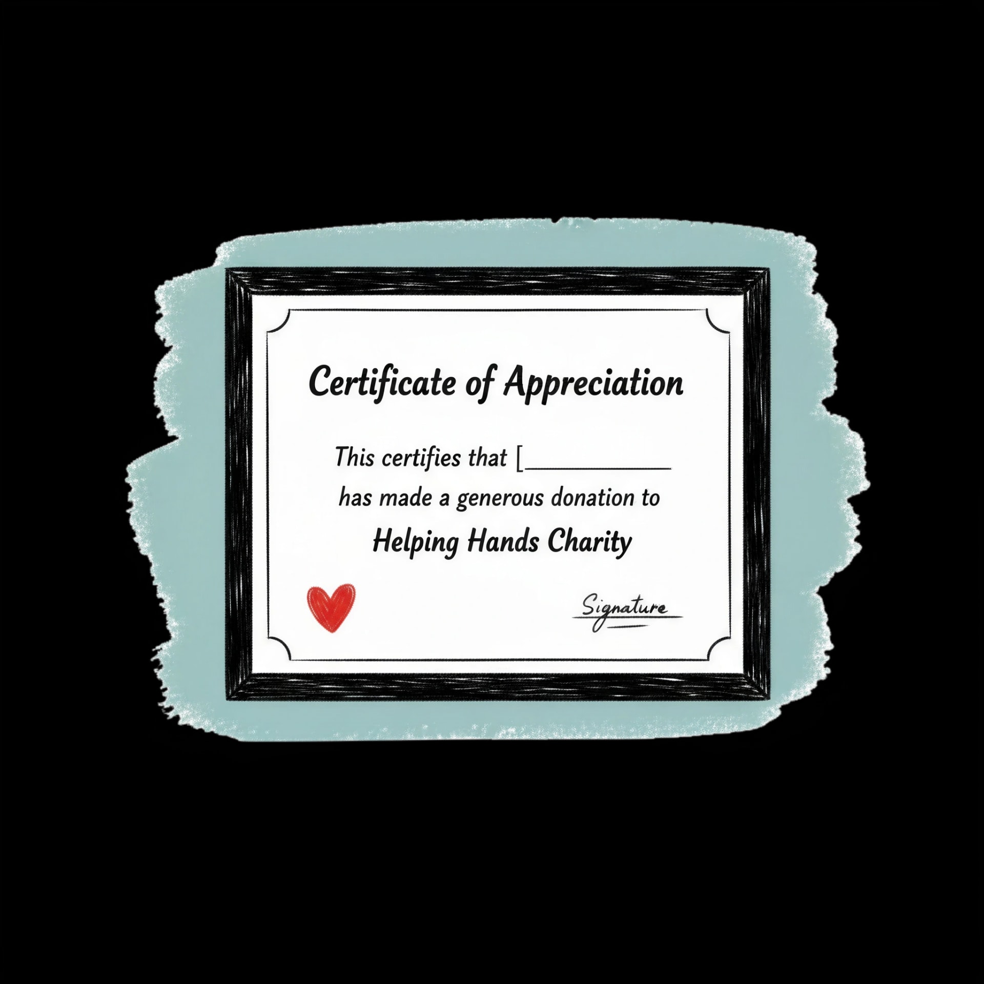 Charitable Donation Certificate