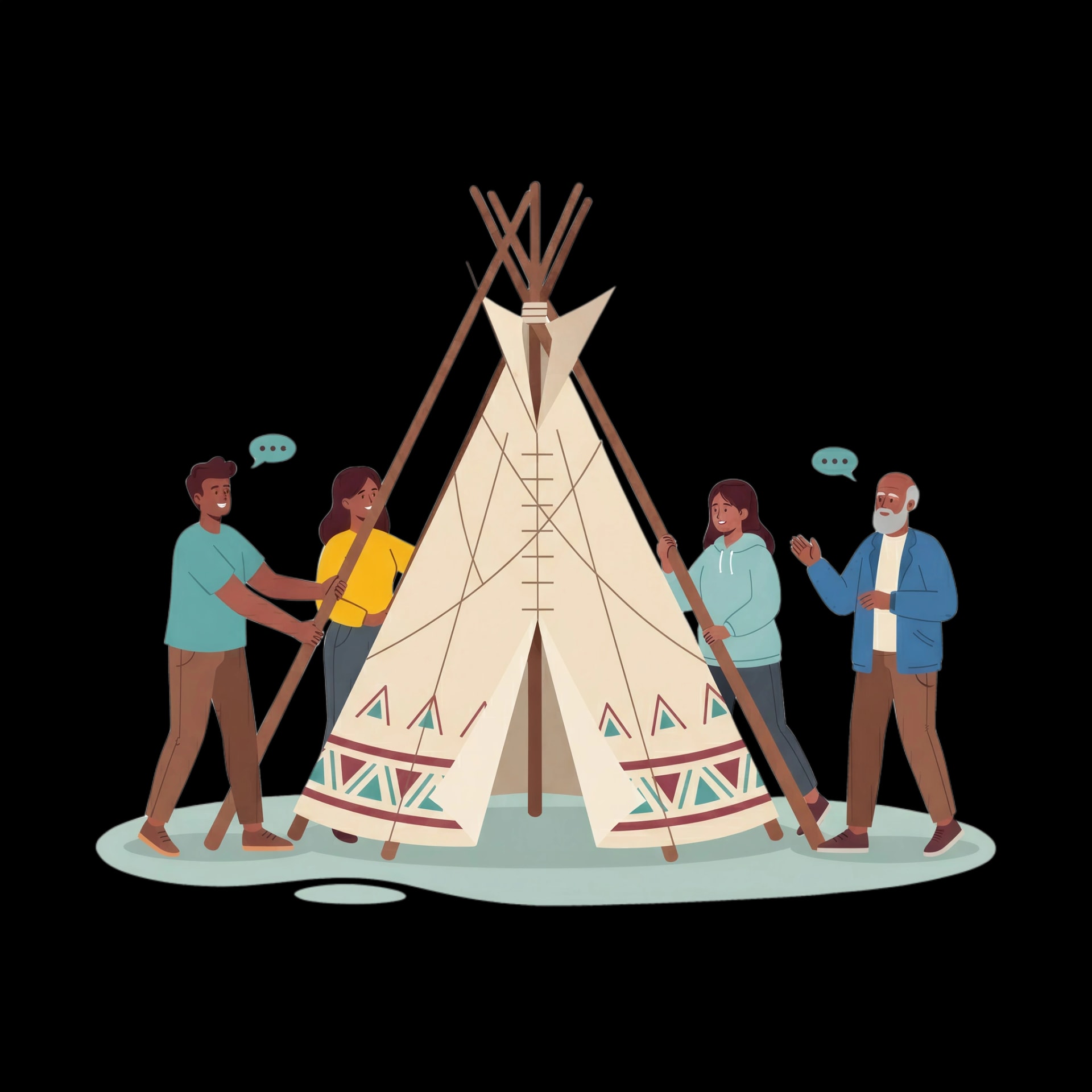 Raising a Tipi
