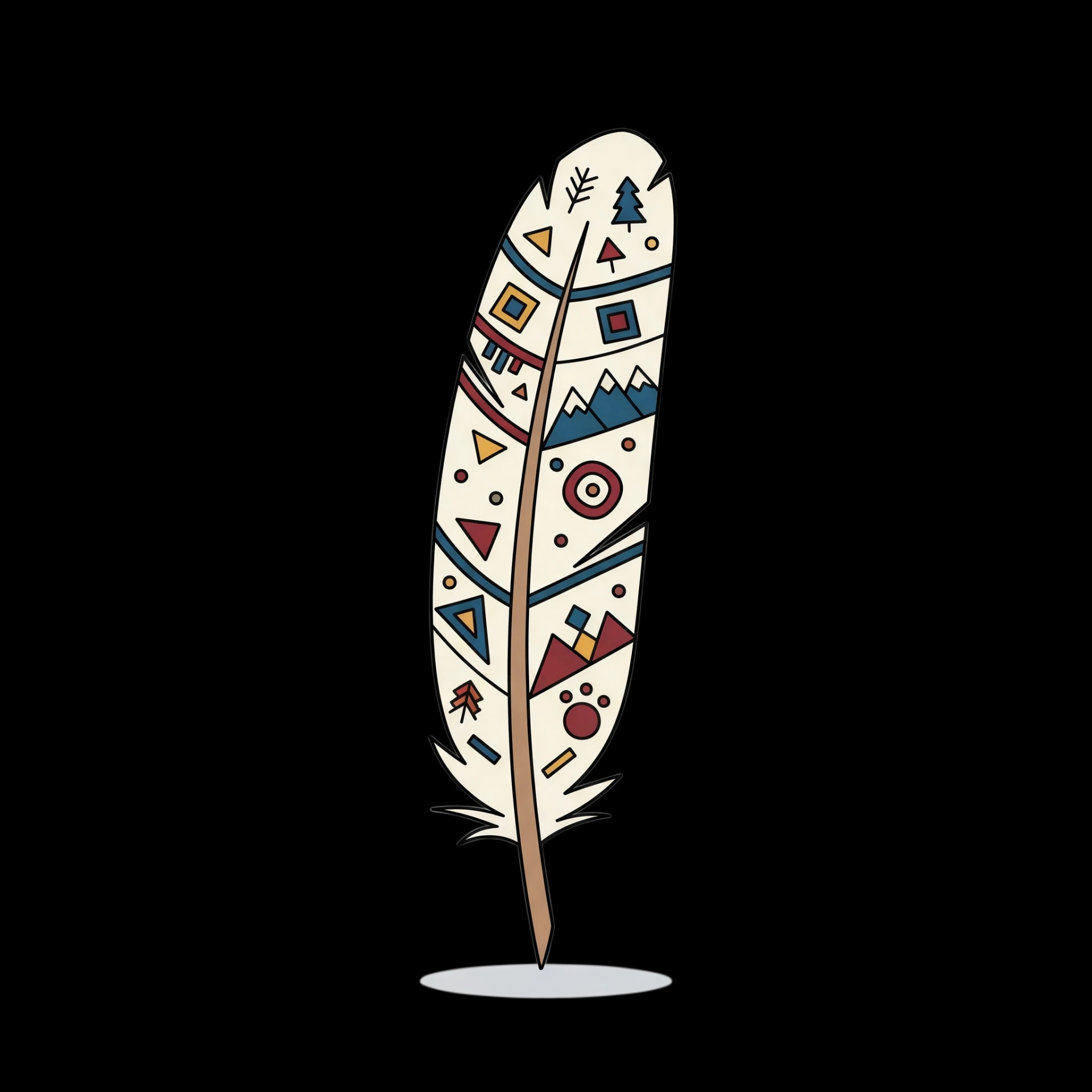 Painted Eagle Feather