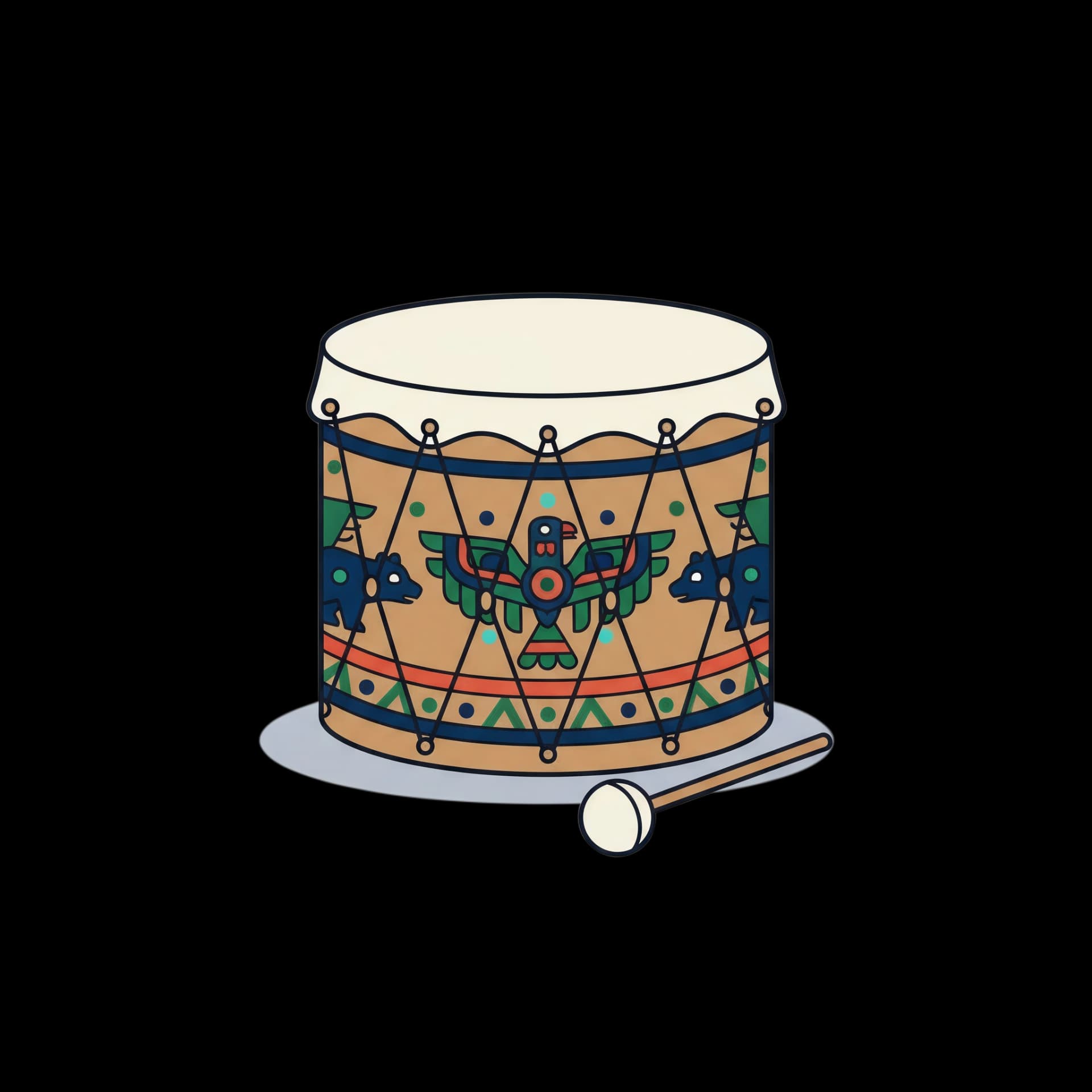 Painted Ceremonial Drum