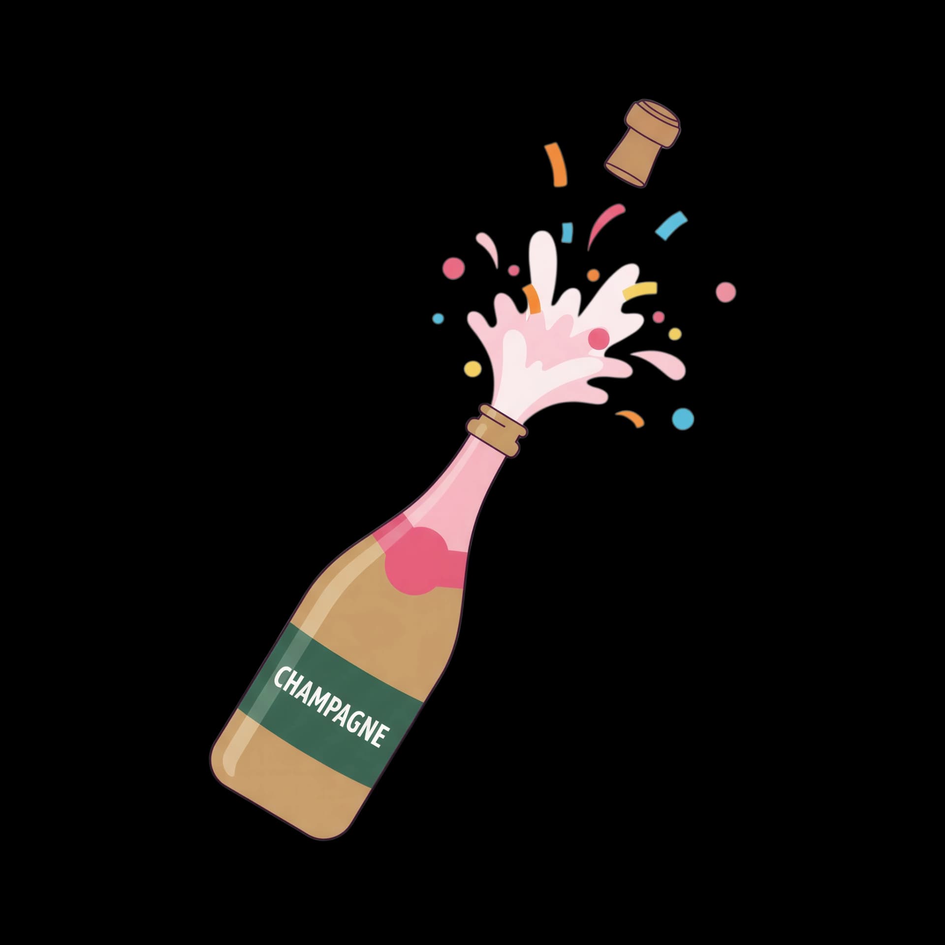 Popping Champagne Bottle