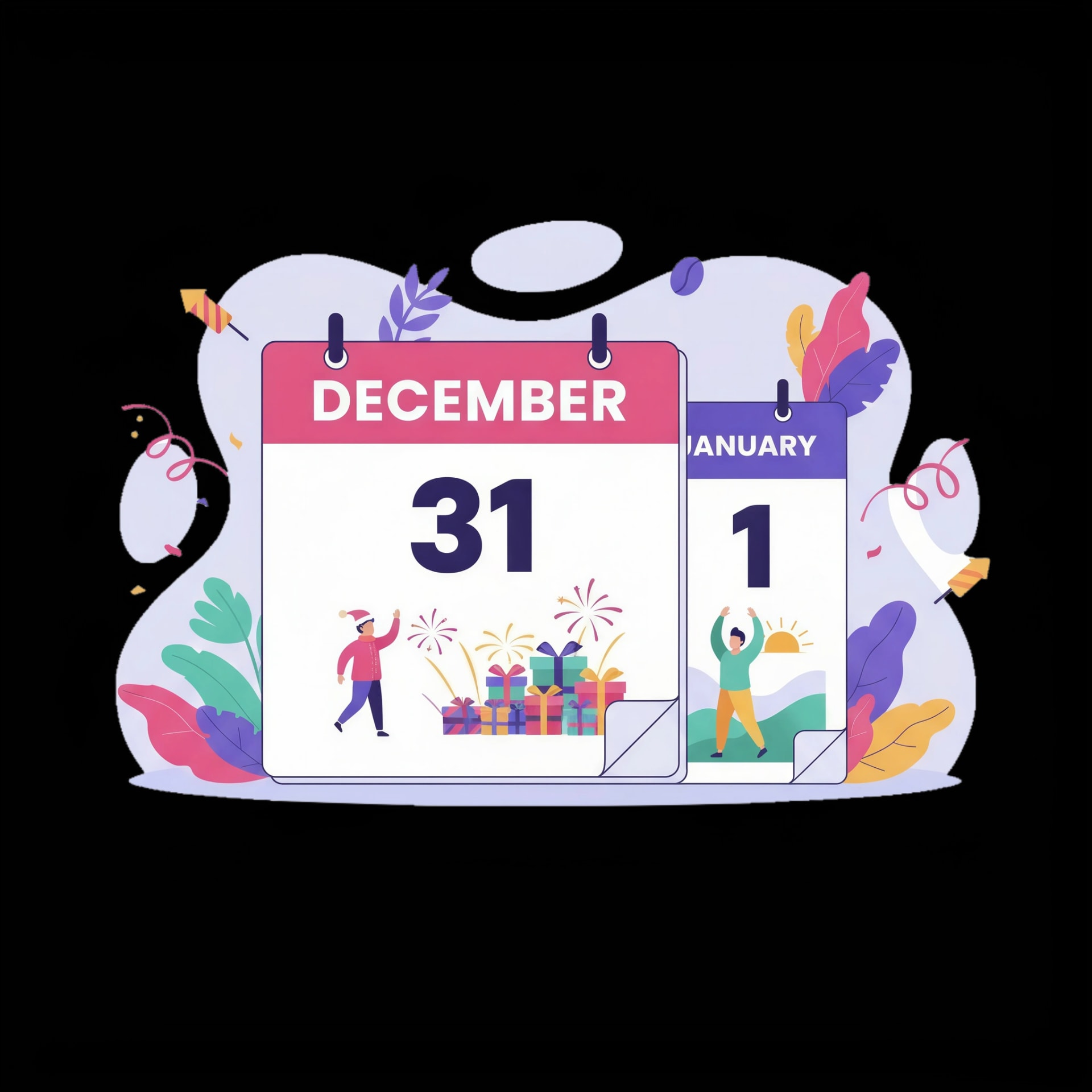 New Year Calendar Flip