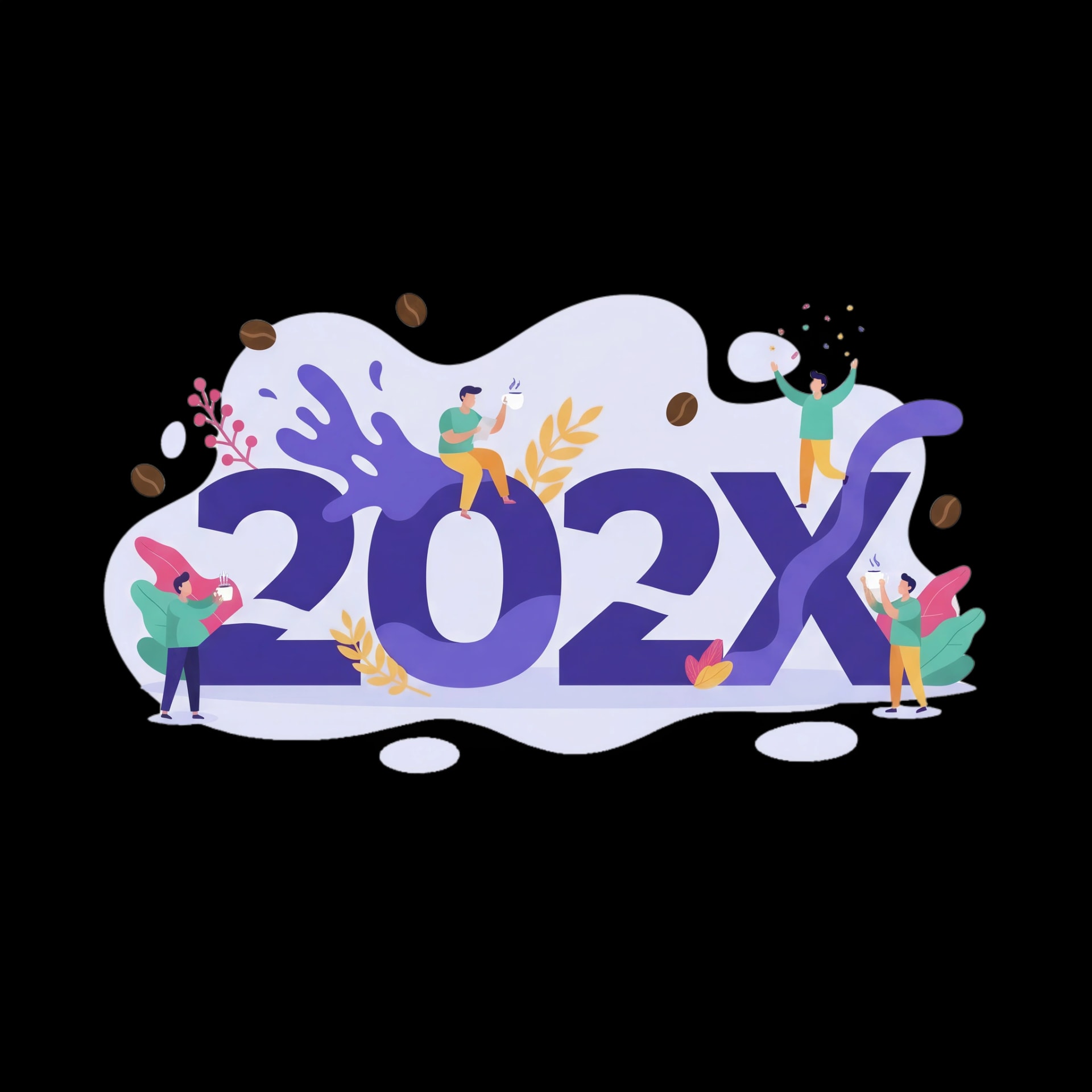 Stylized New Year Numbers