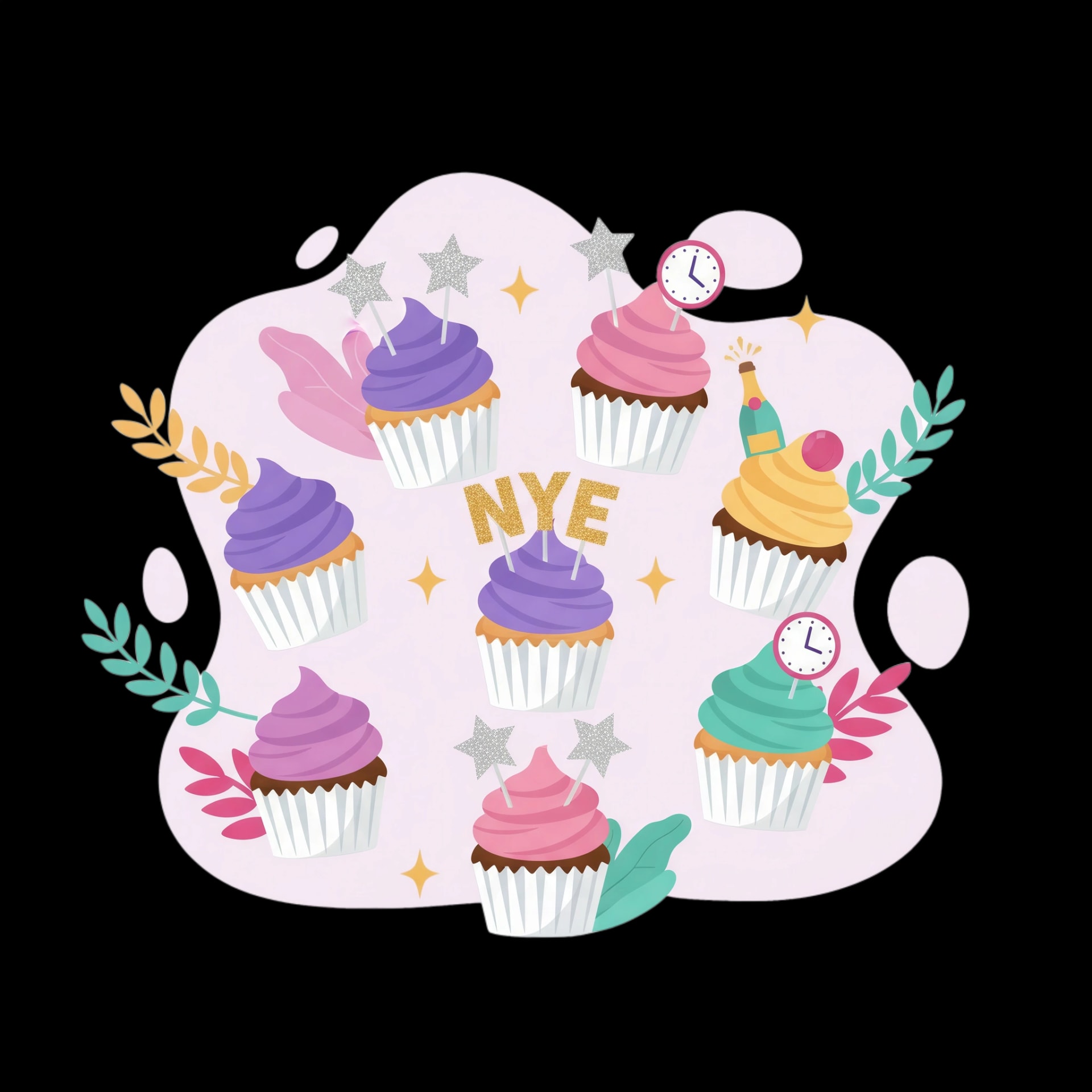 NYE Mini Cupcakes