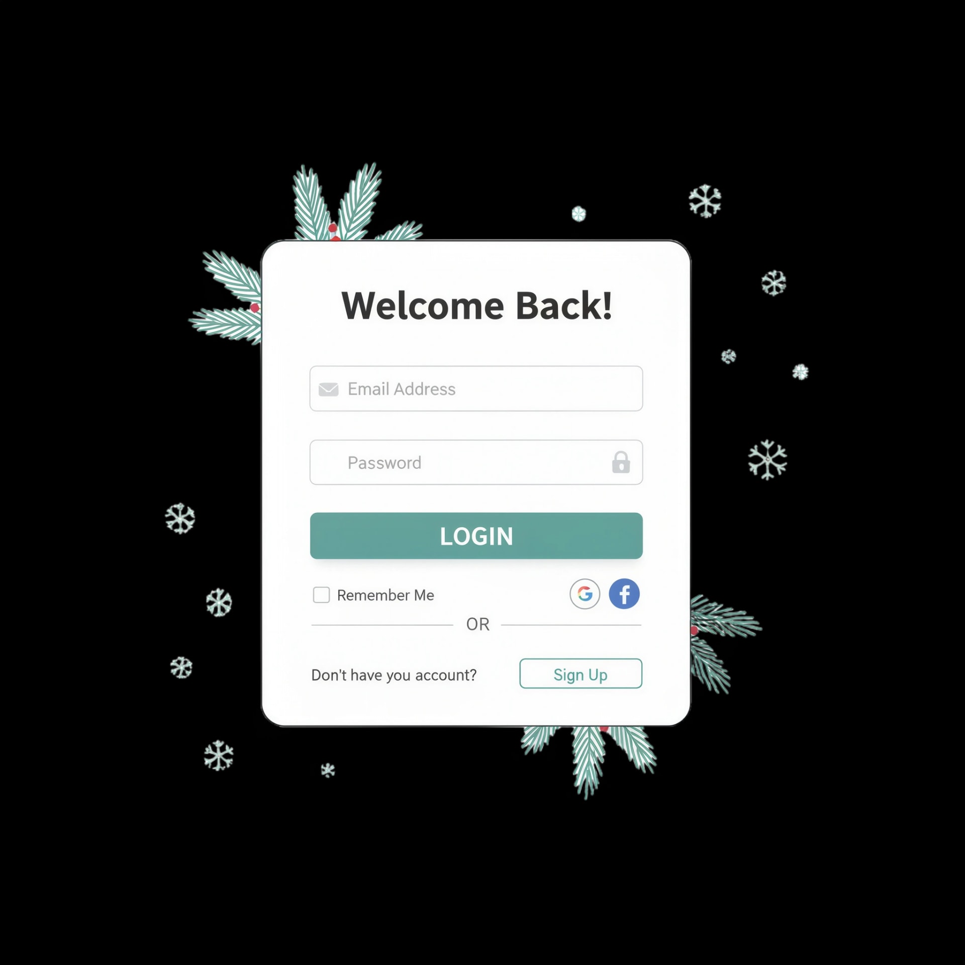 Festive Login Page