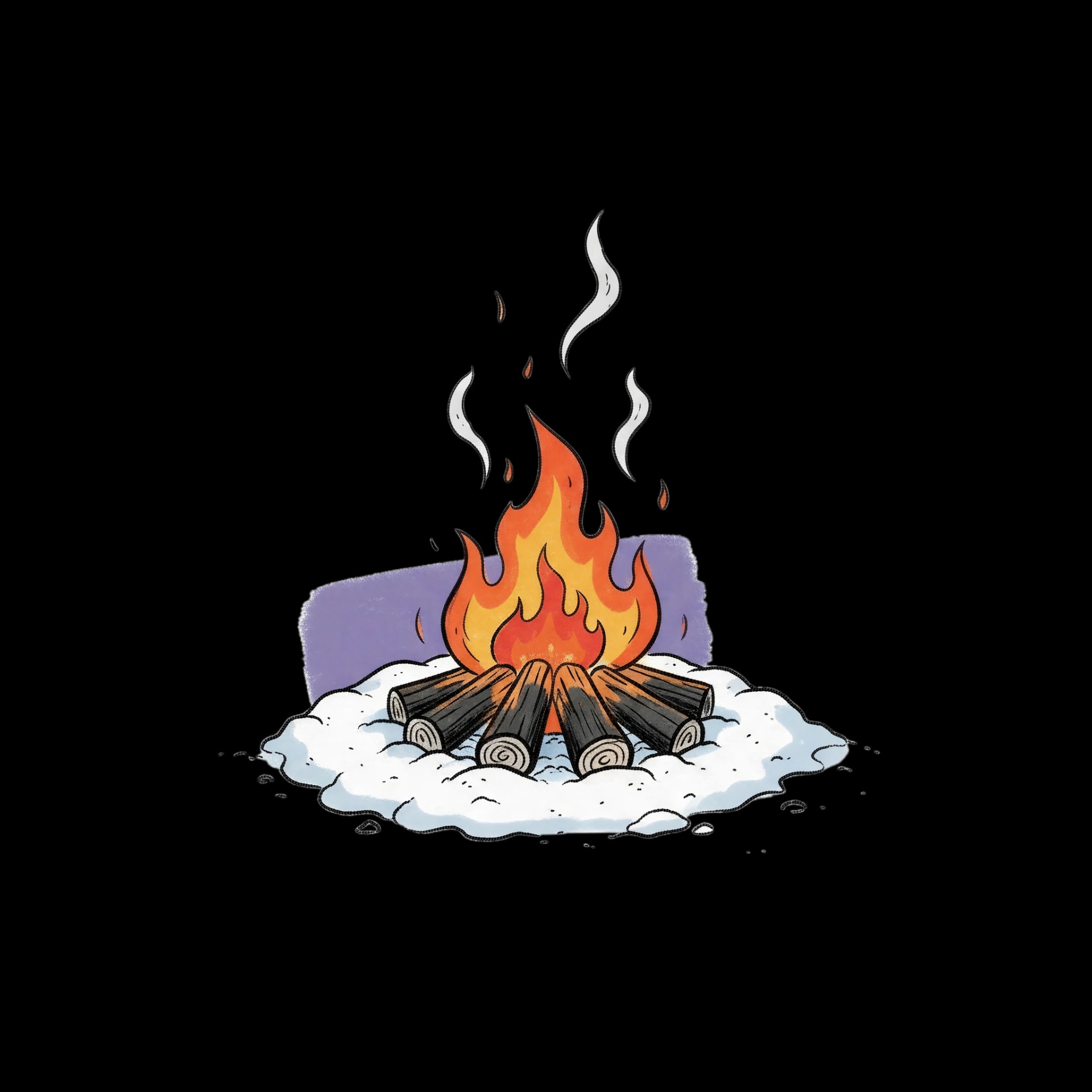 Snowy Bonfire