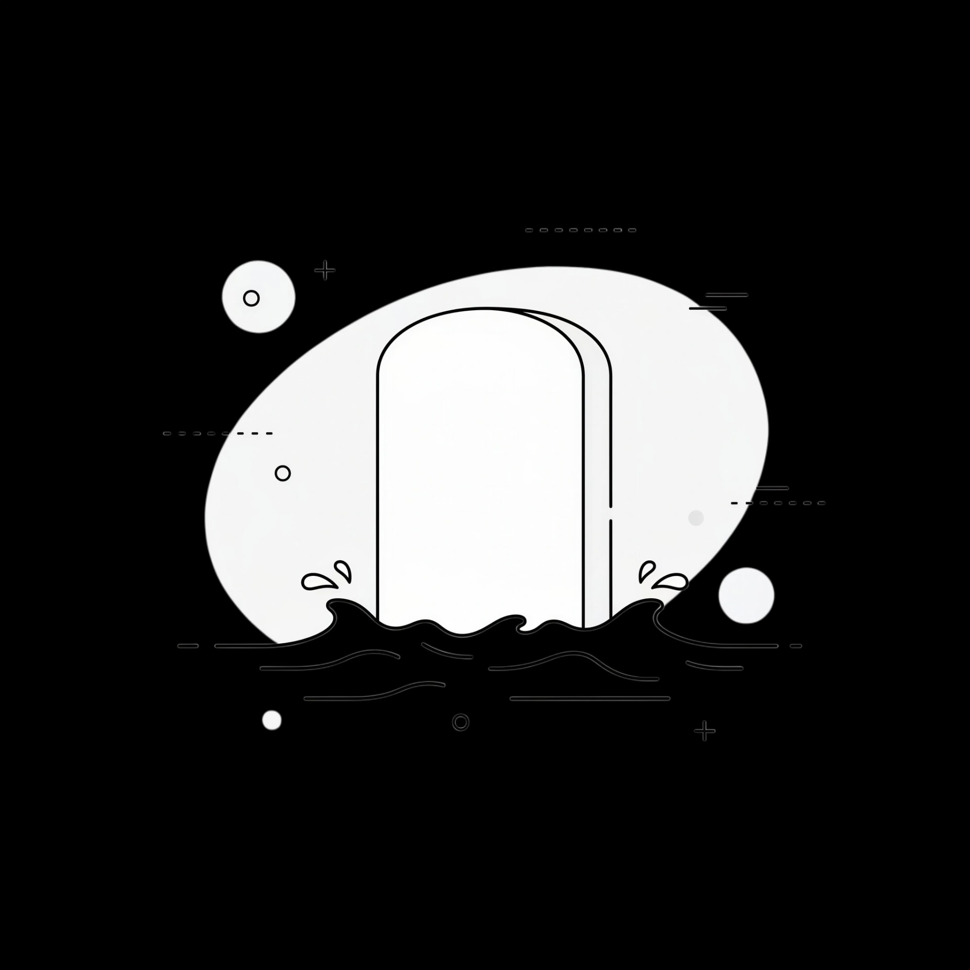 Waves and Memorial Stone