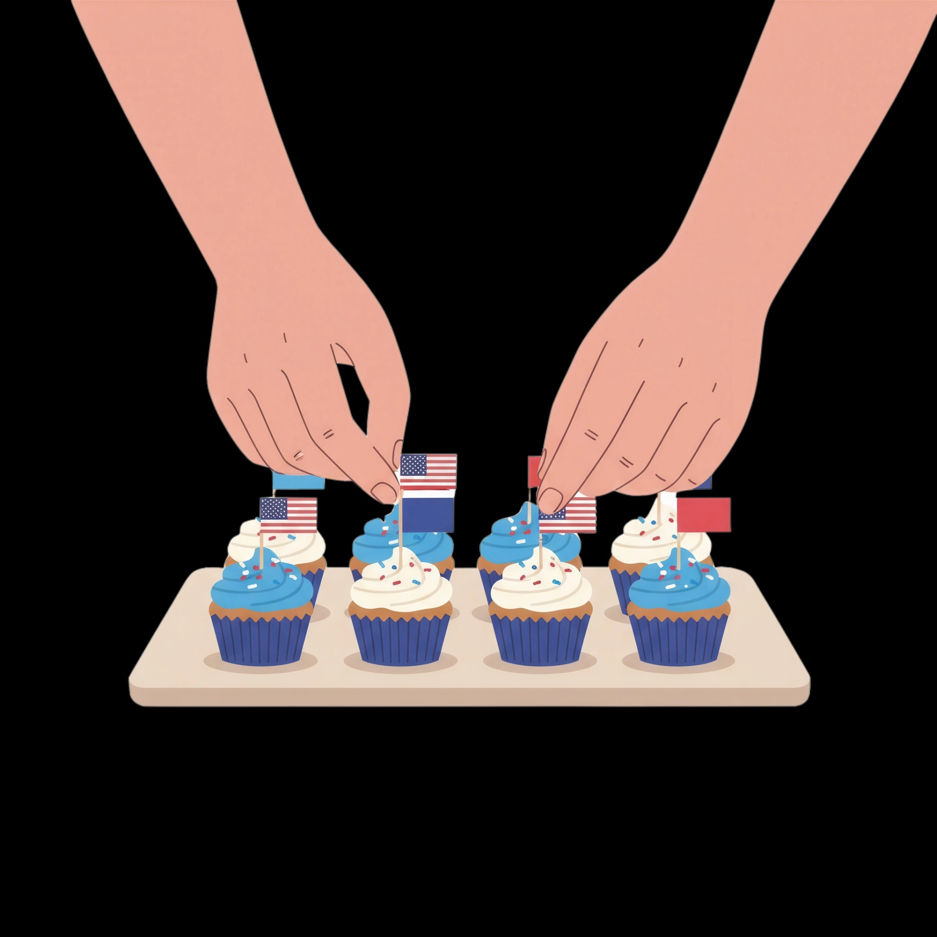 Patriotic Cupcake Flags