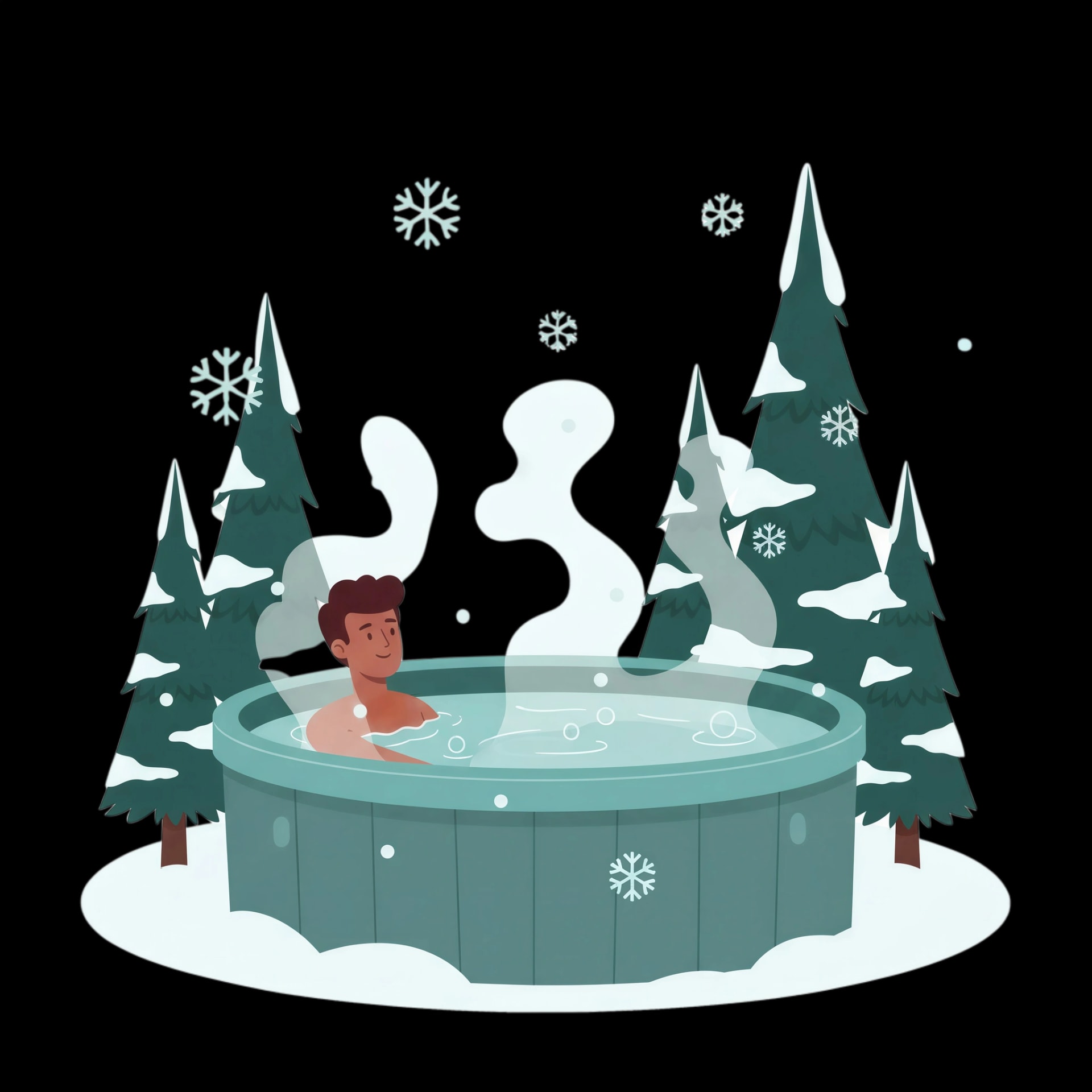 Snowy Hot Tub Bliss