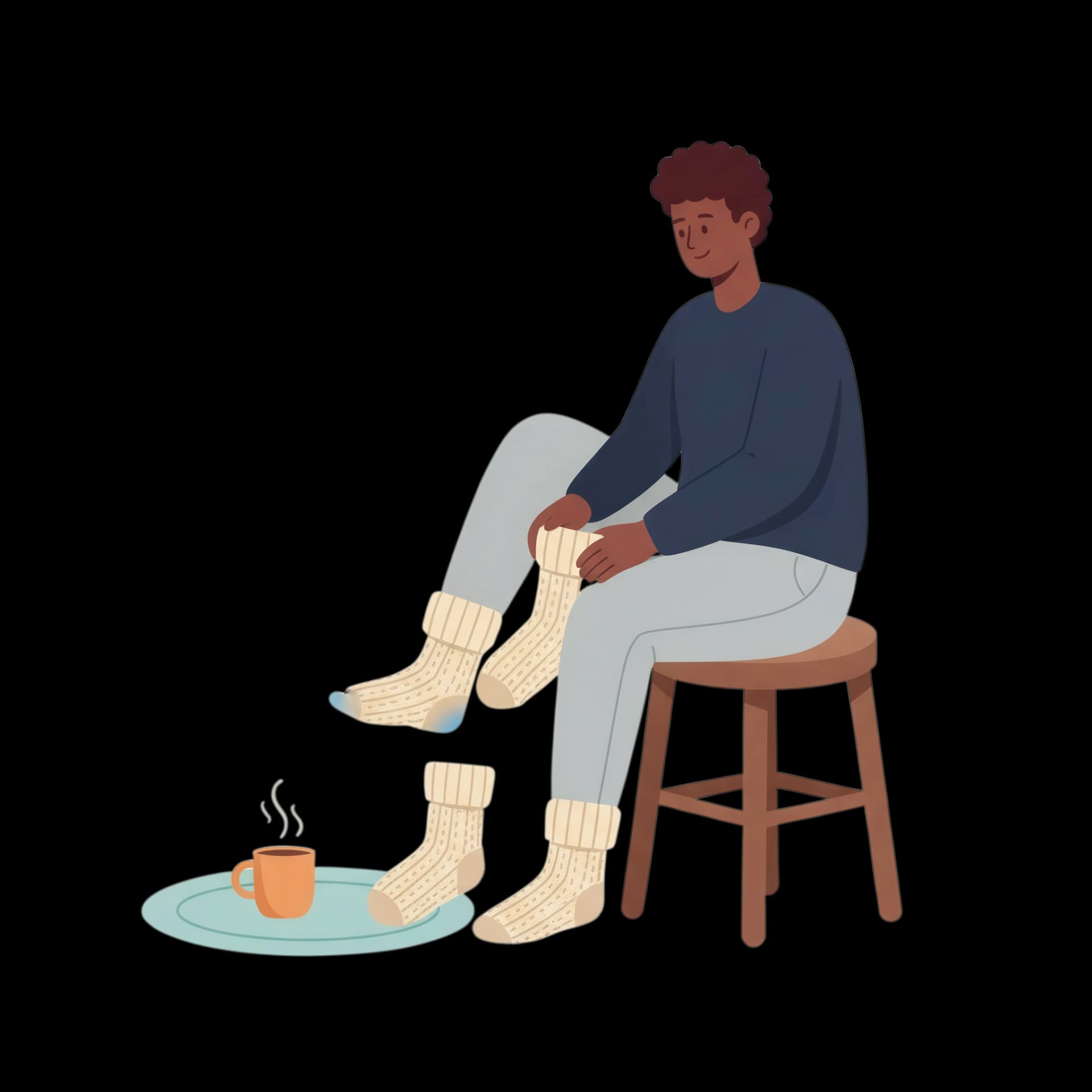 Putting on Wool Socks