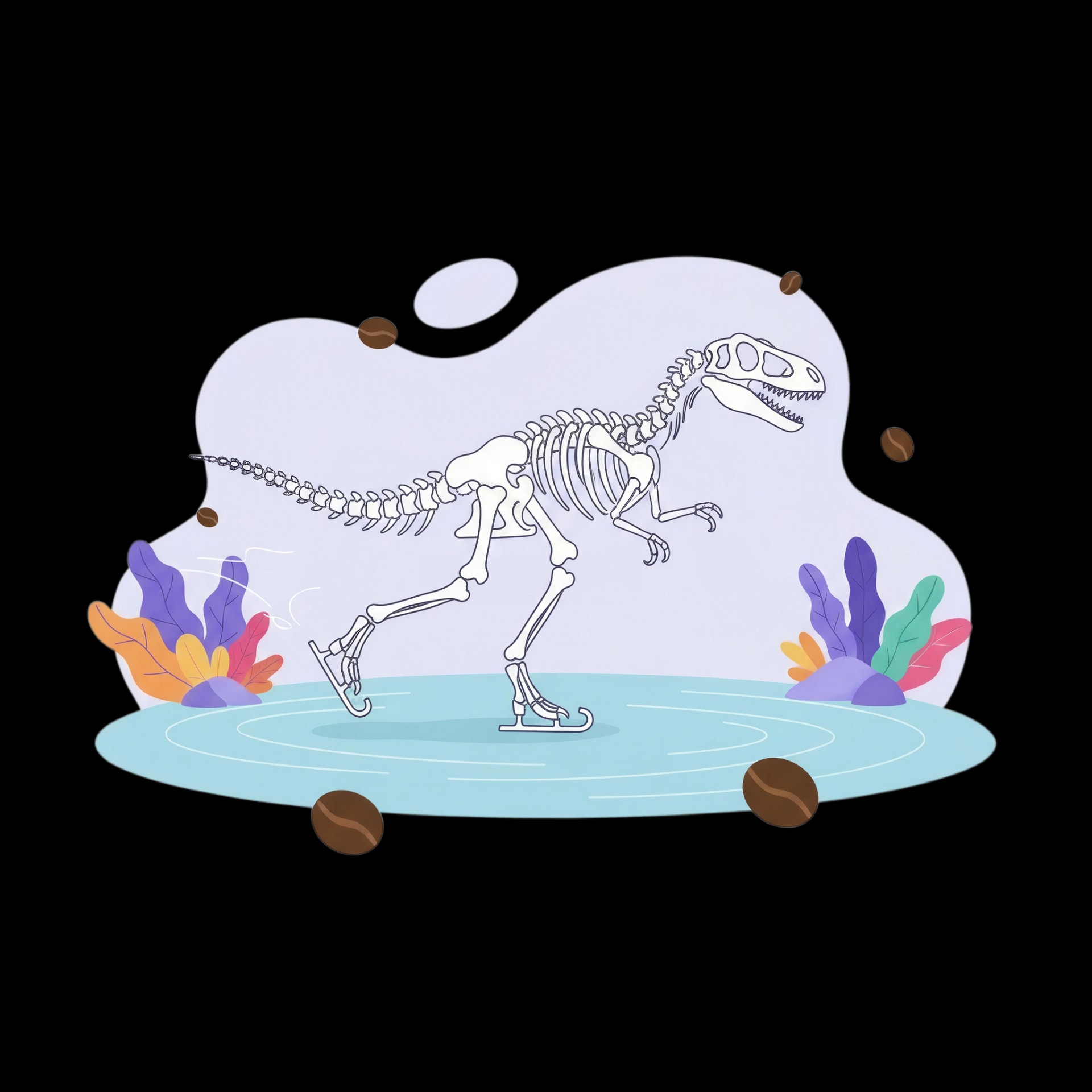 Ice Skating Dino Skeleton