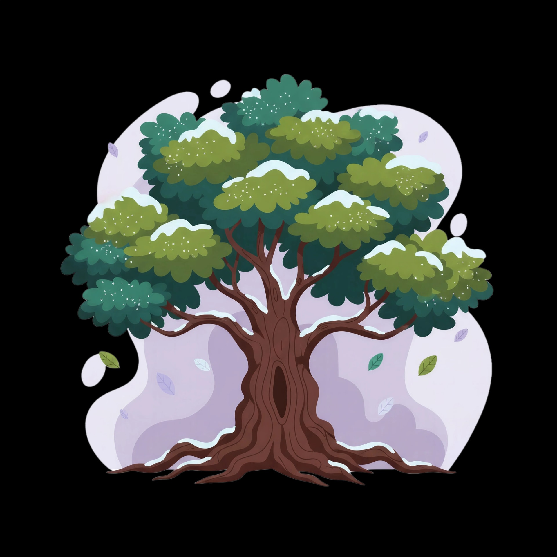 Snow-Dusted Ancient Tree