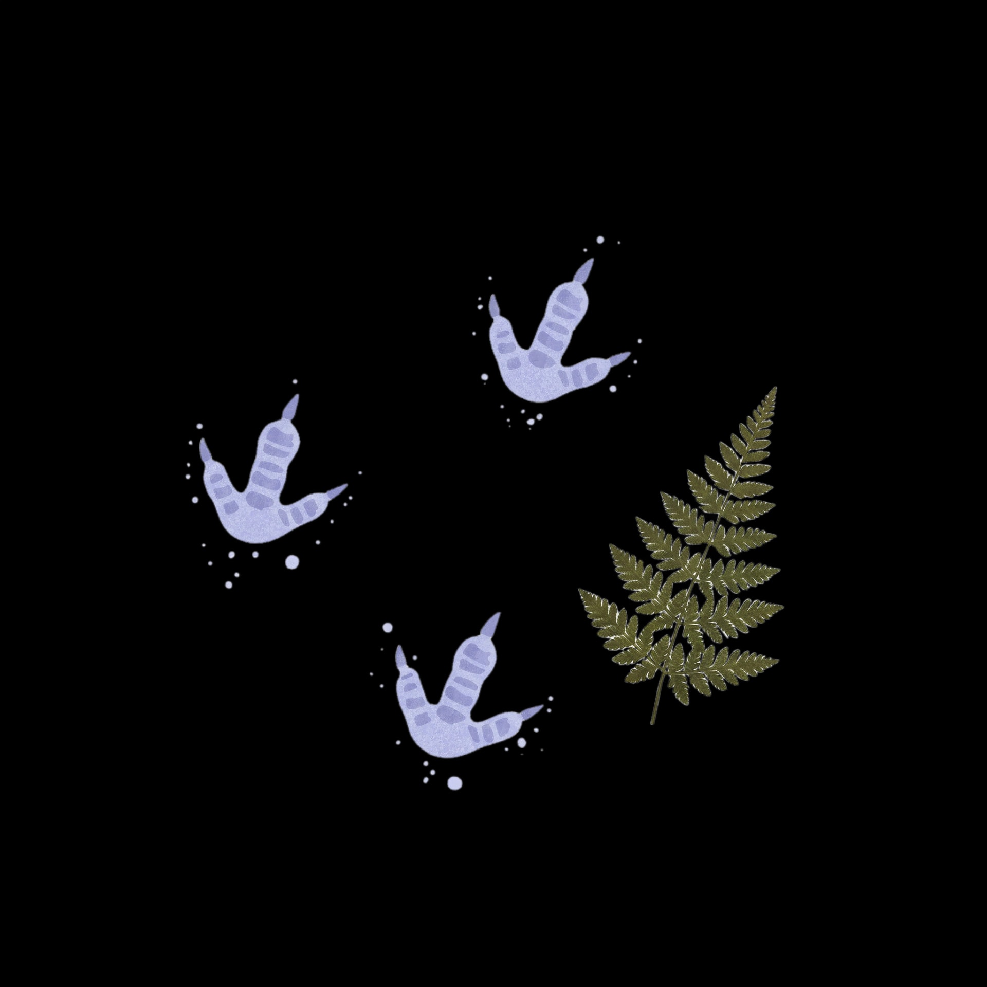 Dino Tracks and Fern Fossil