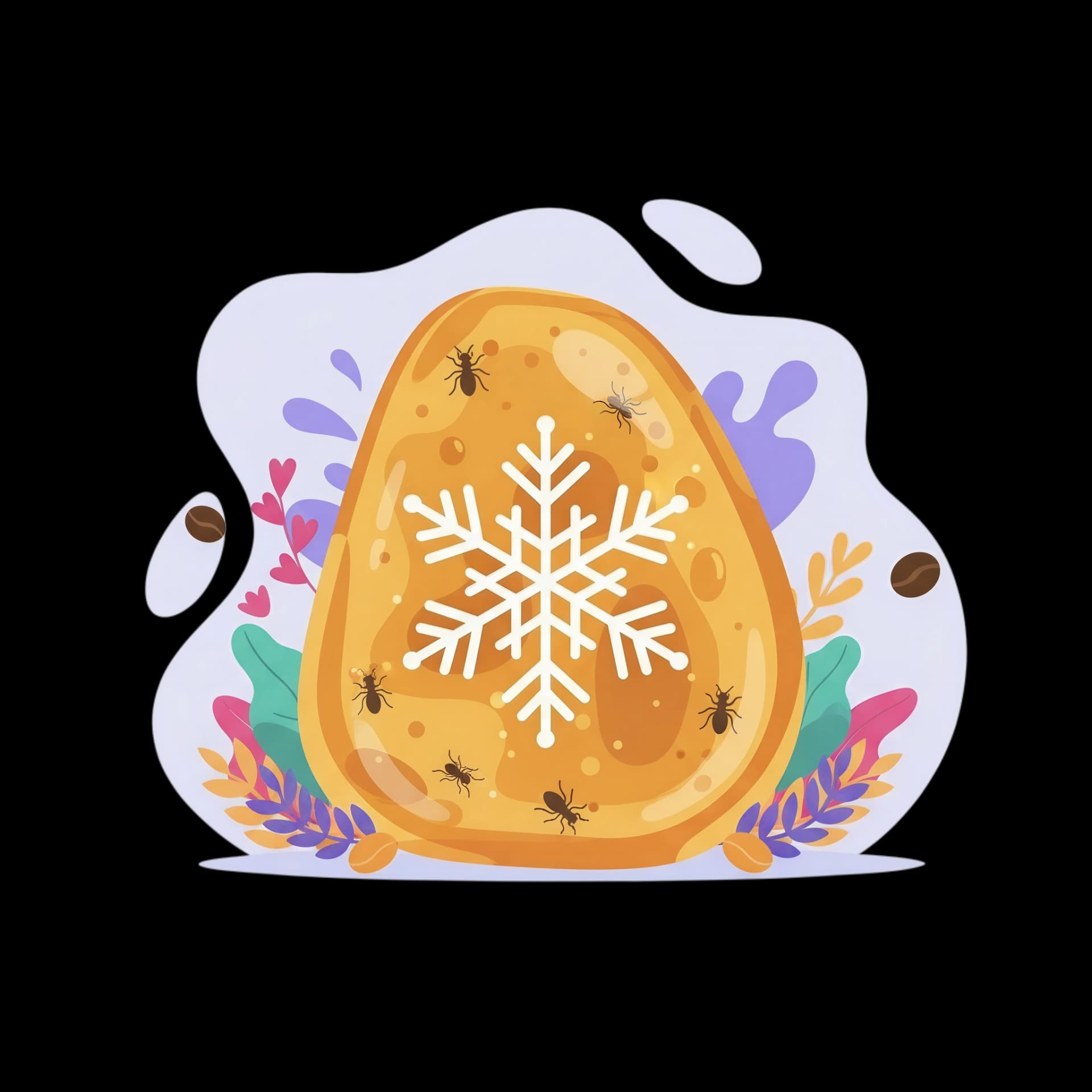 Amber Snowflake Fossil