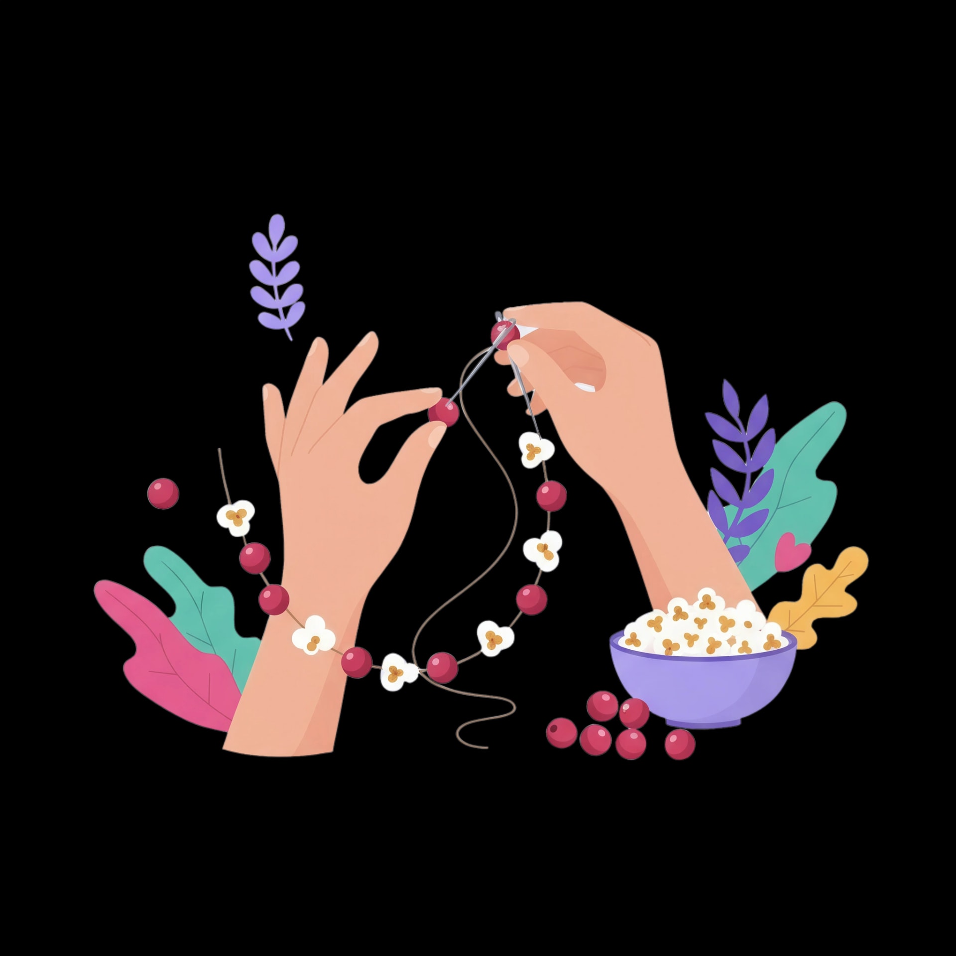 Popcorn Cranberry Garland