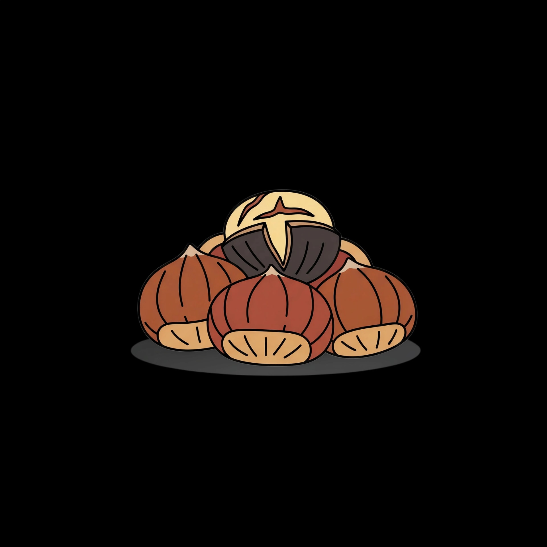 Roasted Chestnuts Pile