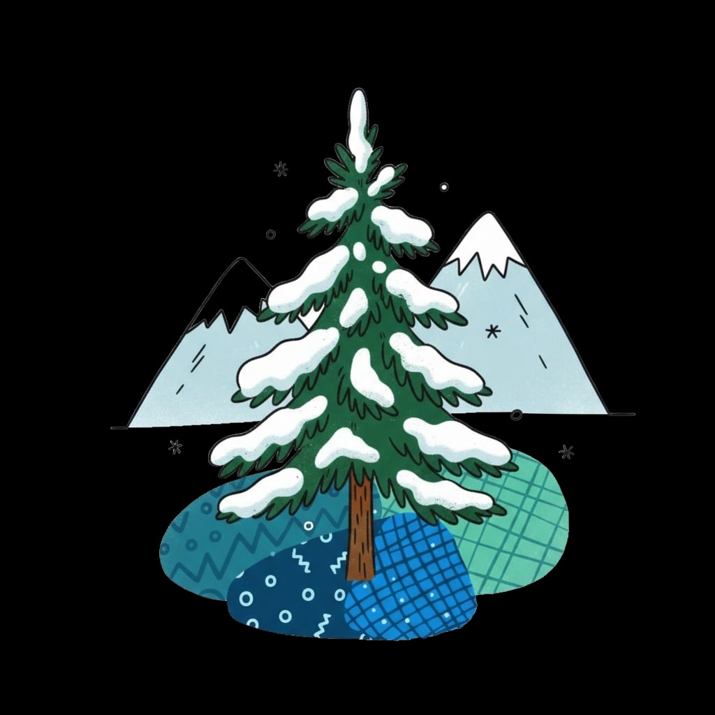 Snowy Pine Tree
