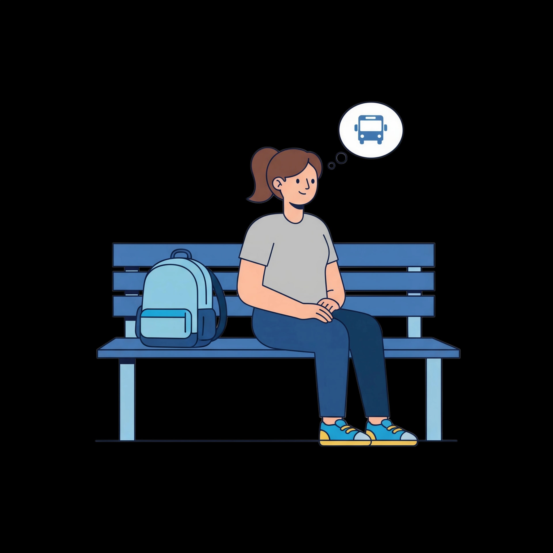 Patiently Waiting Bus