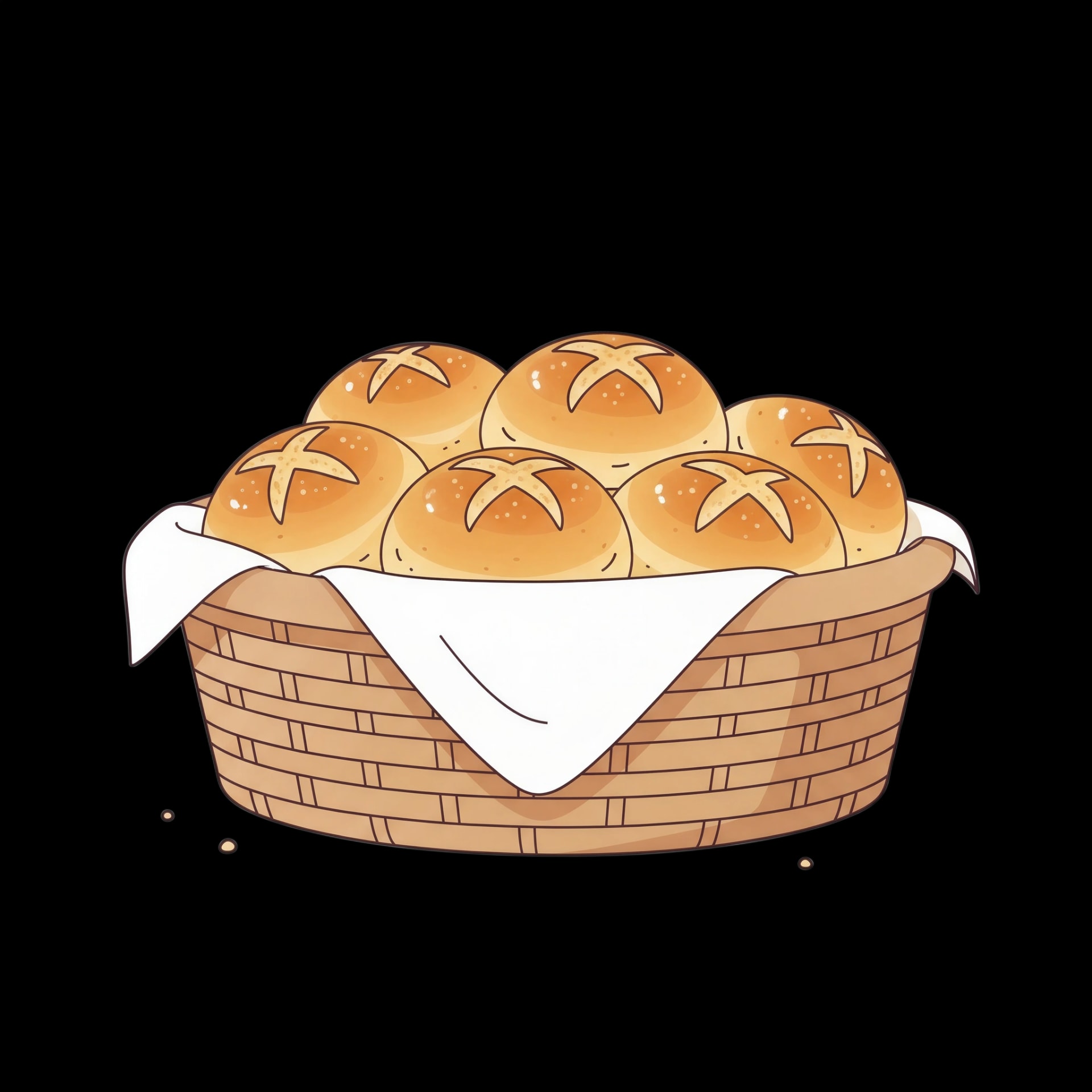 Dinner Rolls in Basket