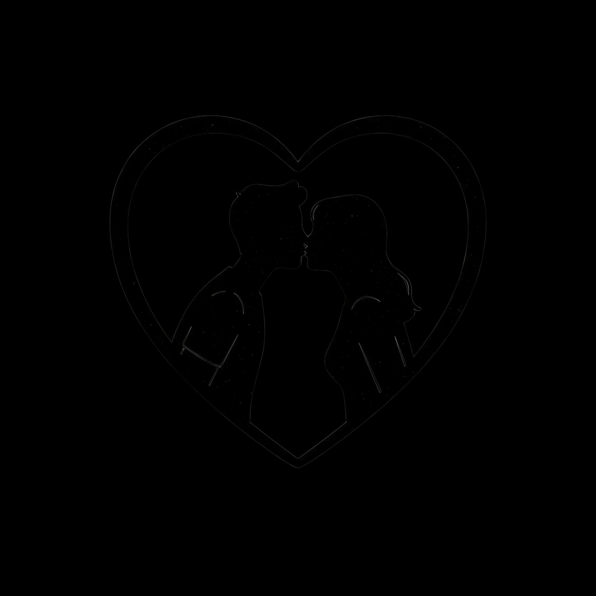 Kissing Couple Silhouette