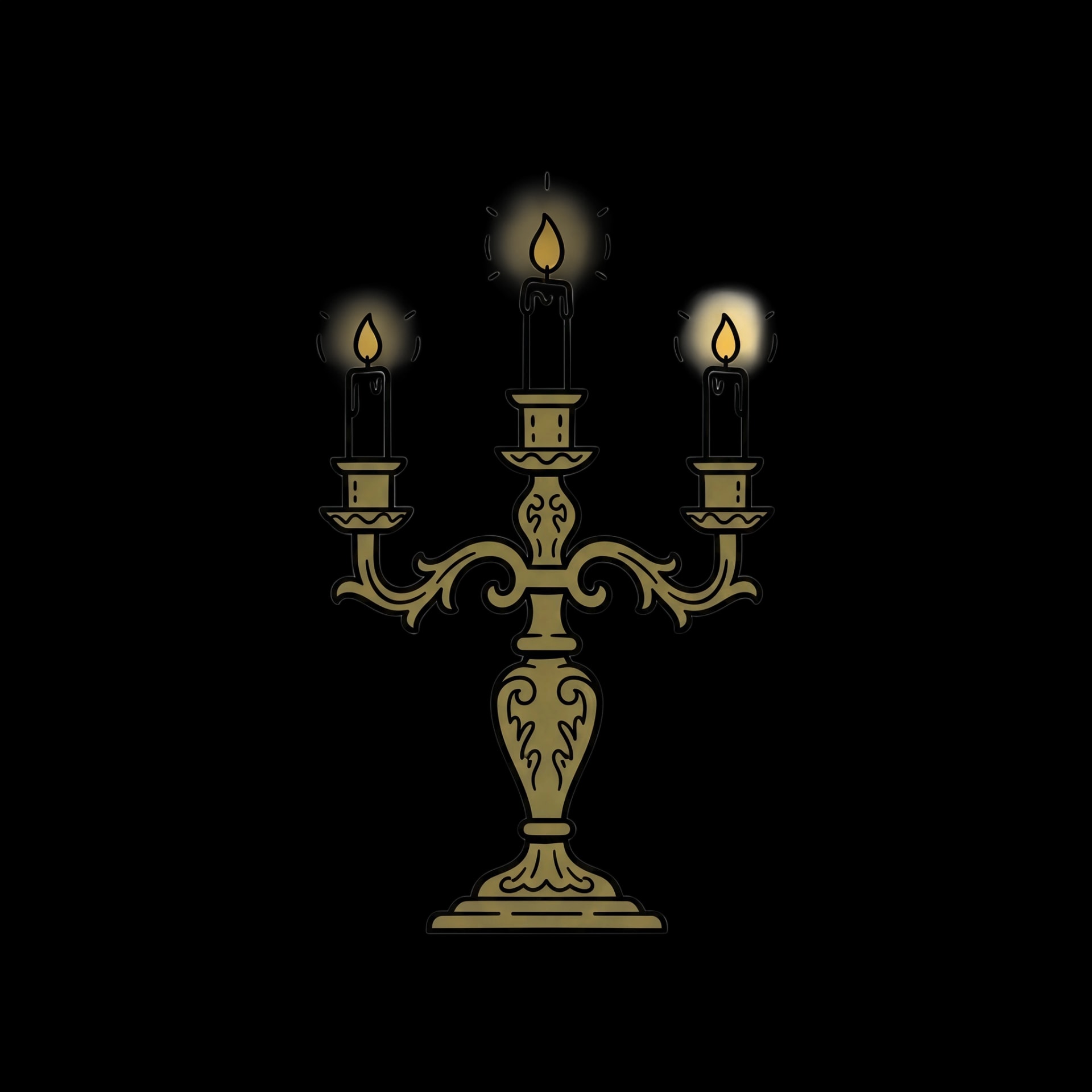 Lit Candelabra