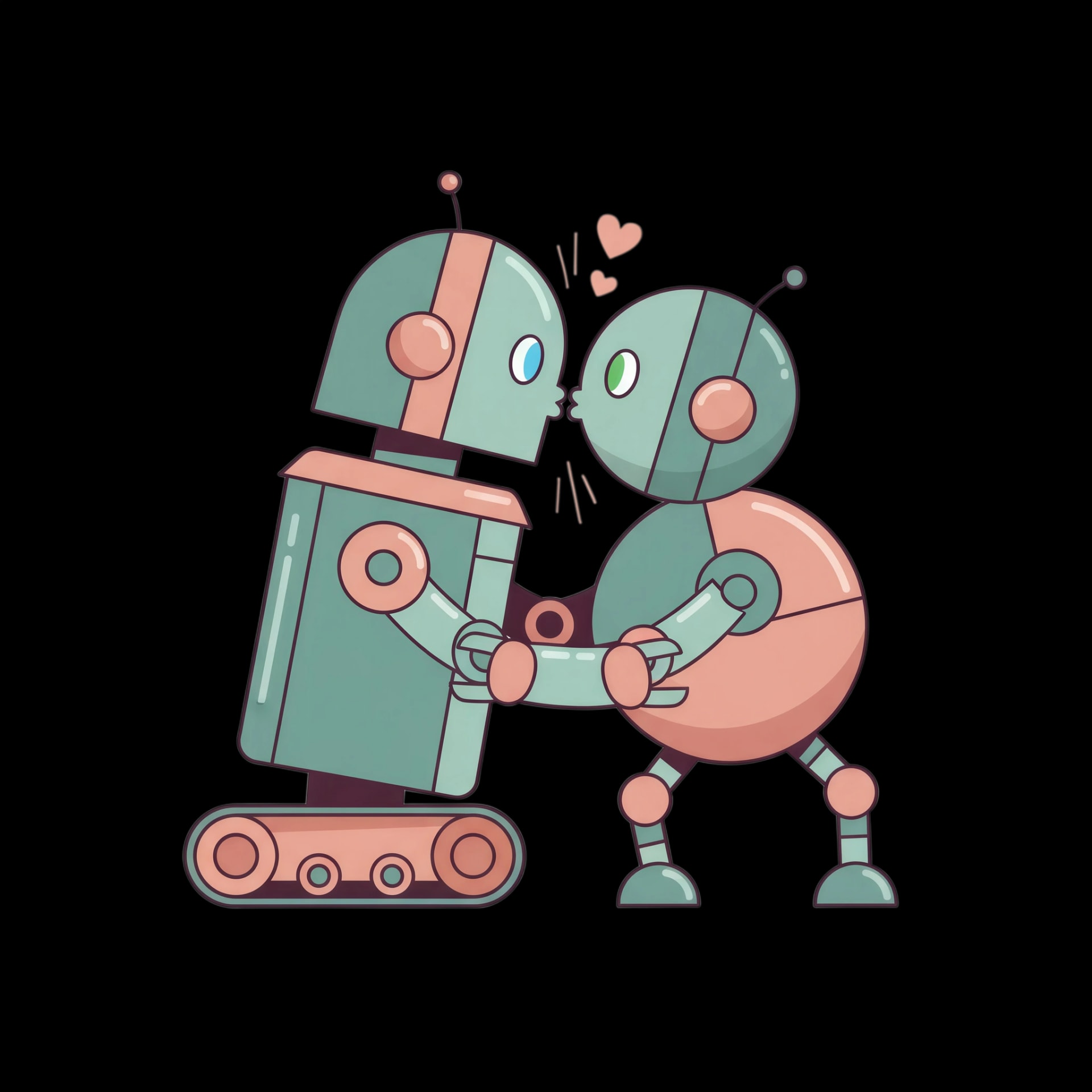 Robot Couple Kiss