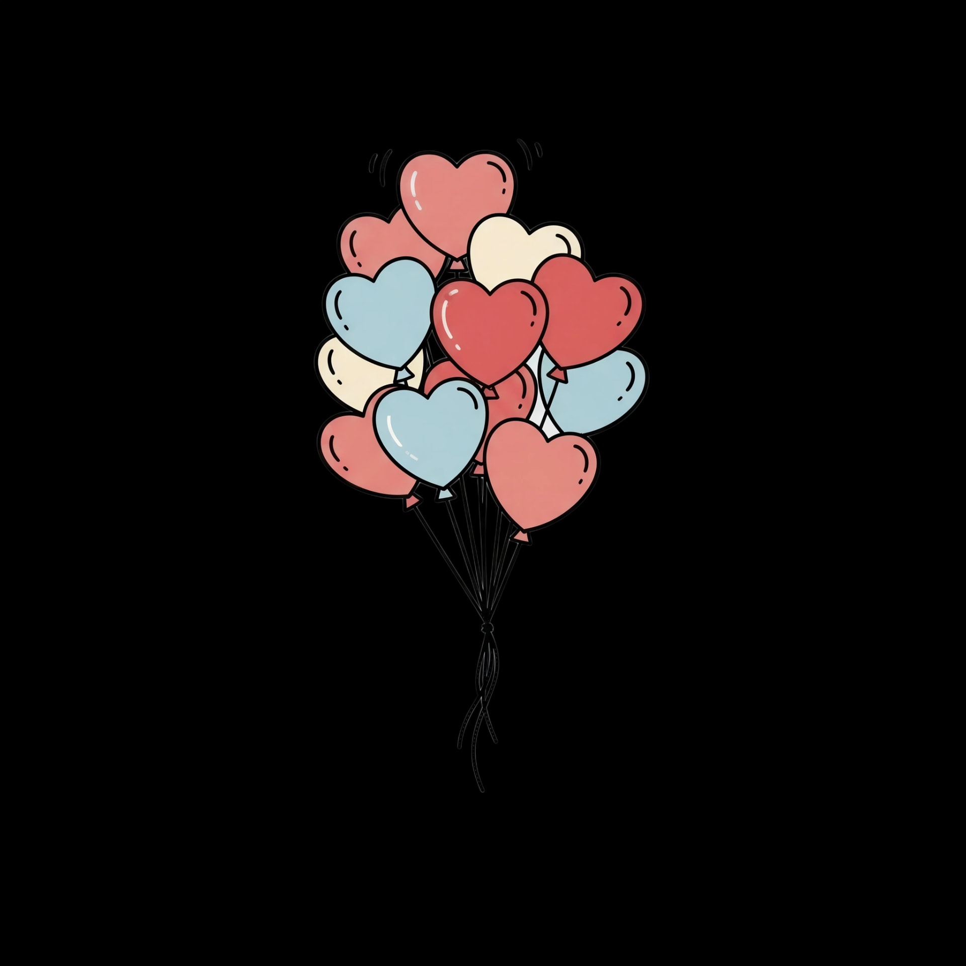 Heart Balloon Cluster