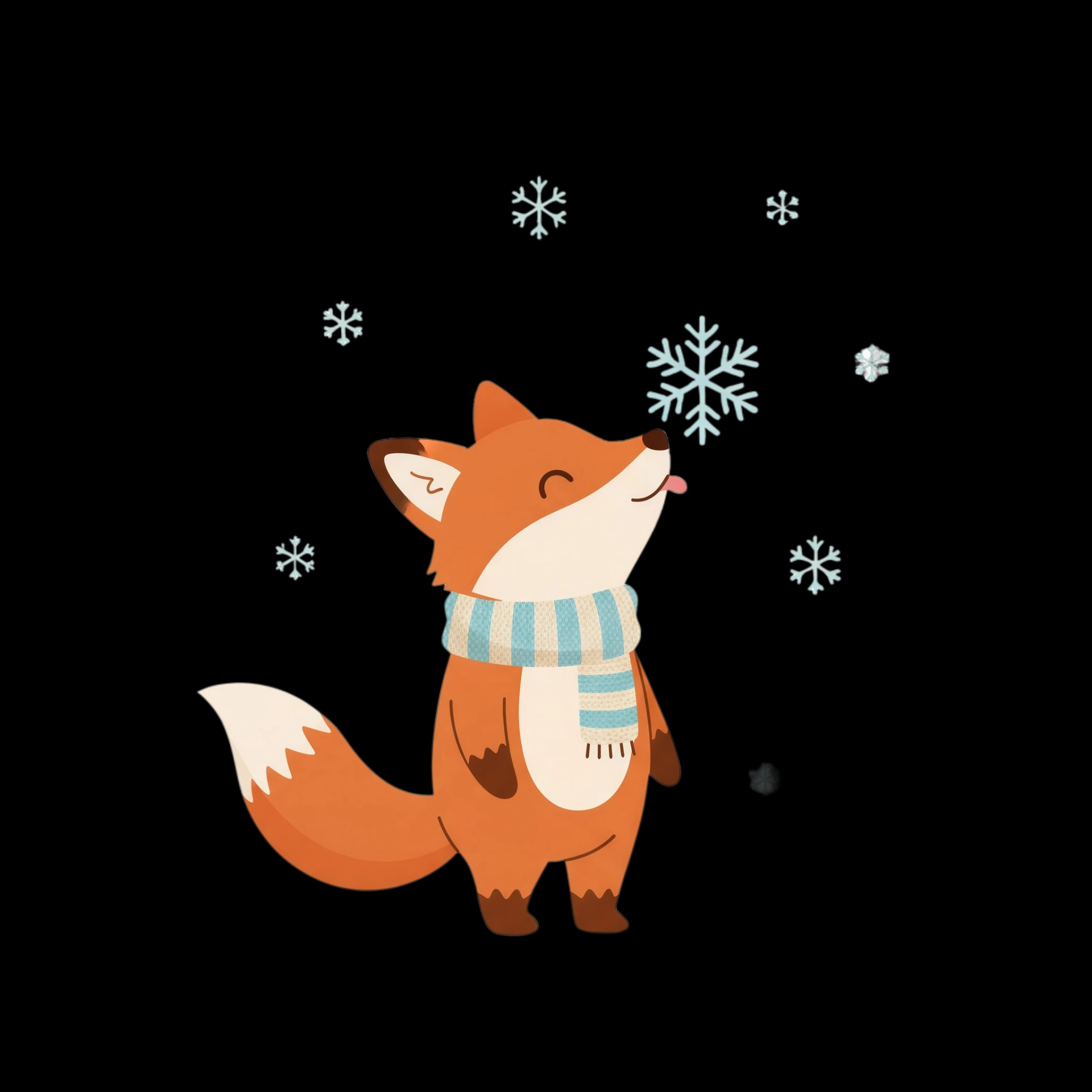 Fox Catching Snowflakes
