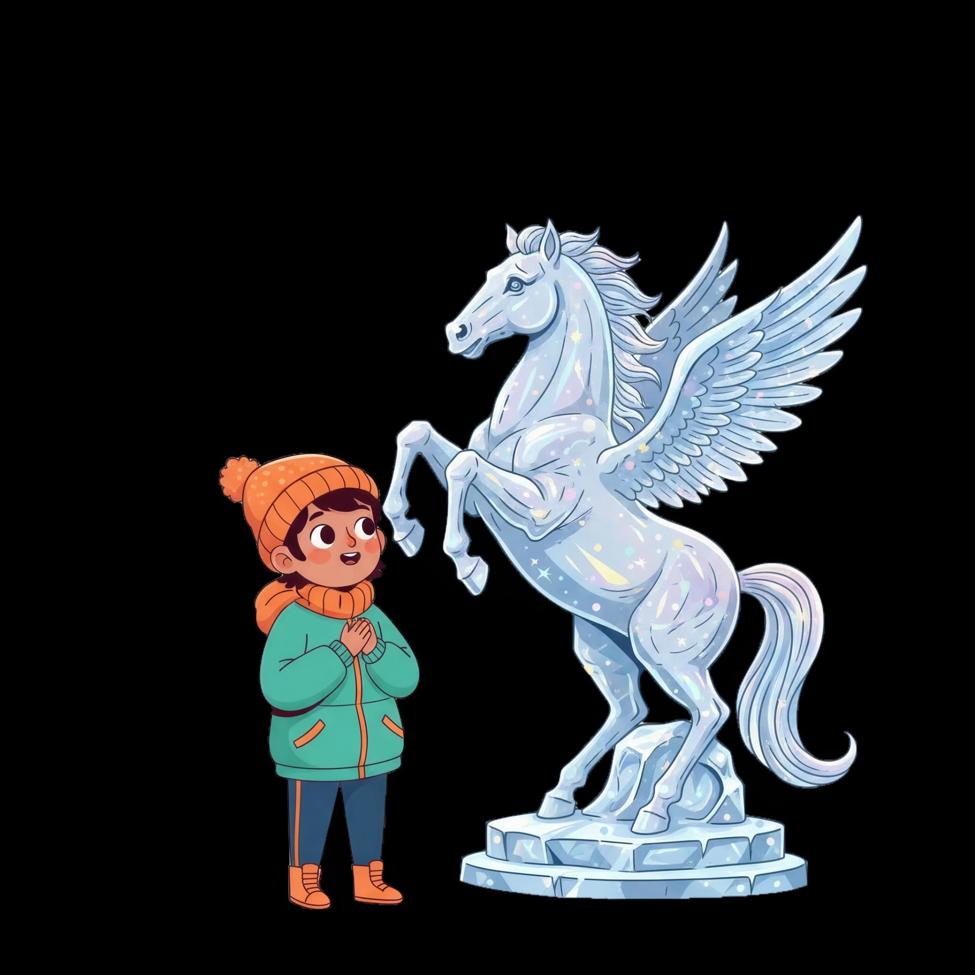 Child and Ice Sculpture