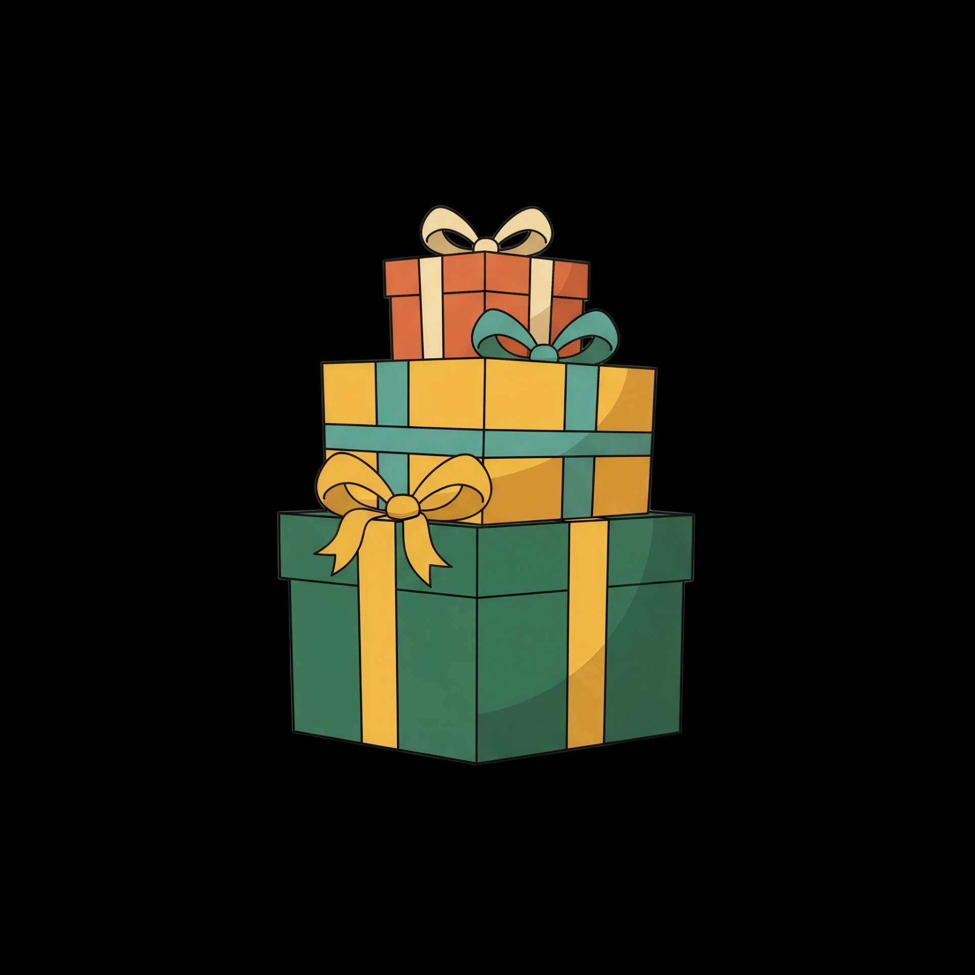 Stacked Holiday Gifts