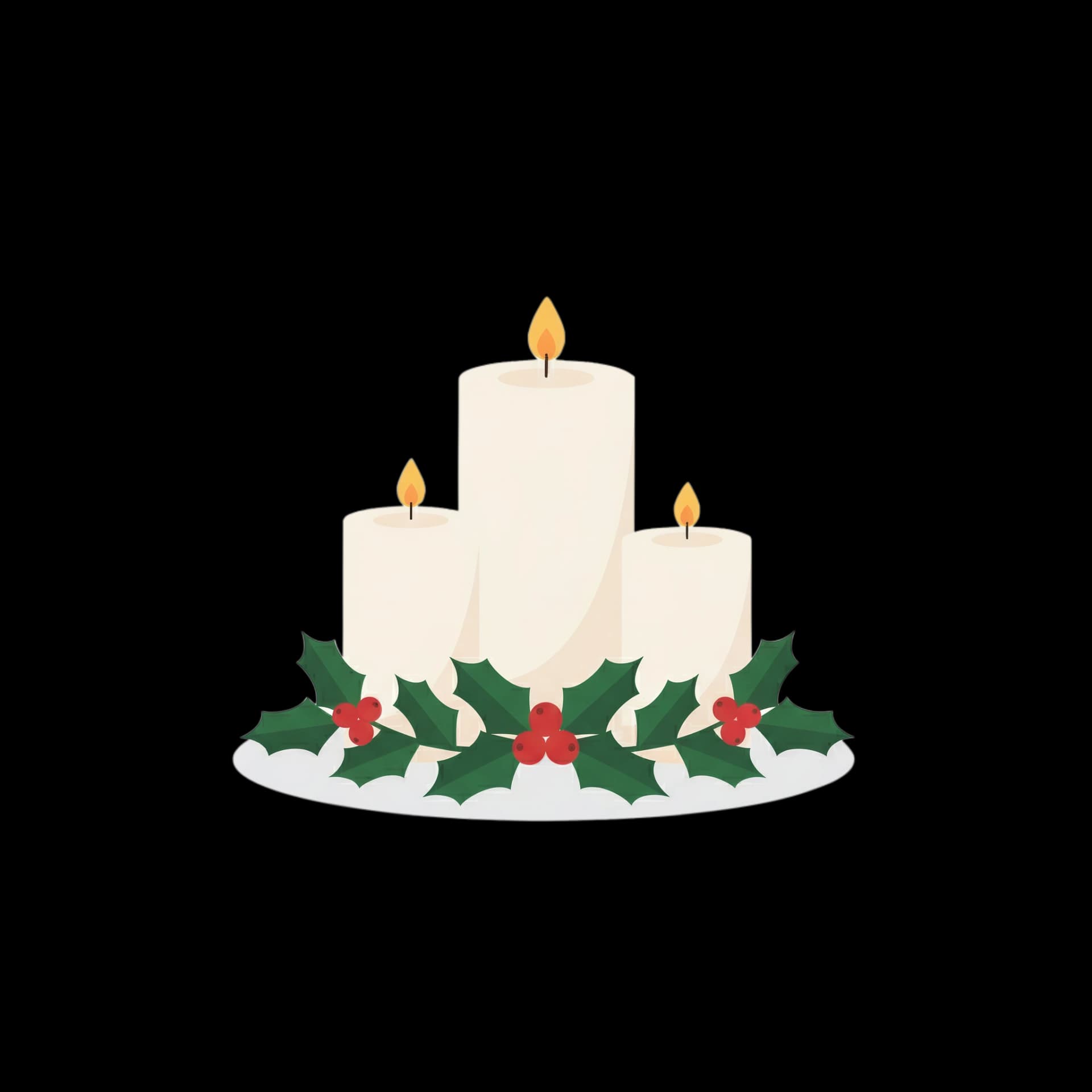 Holly Adorned Candles