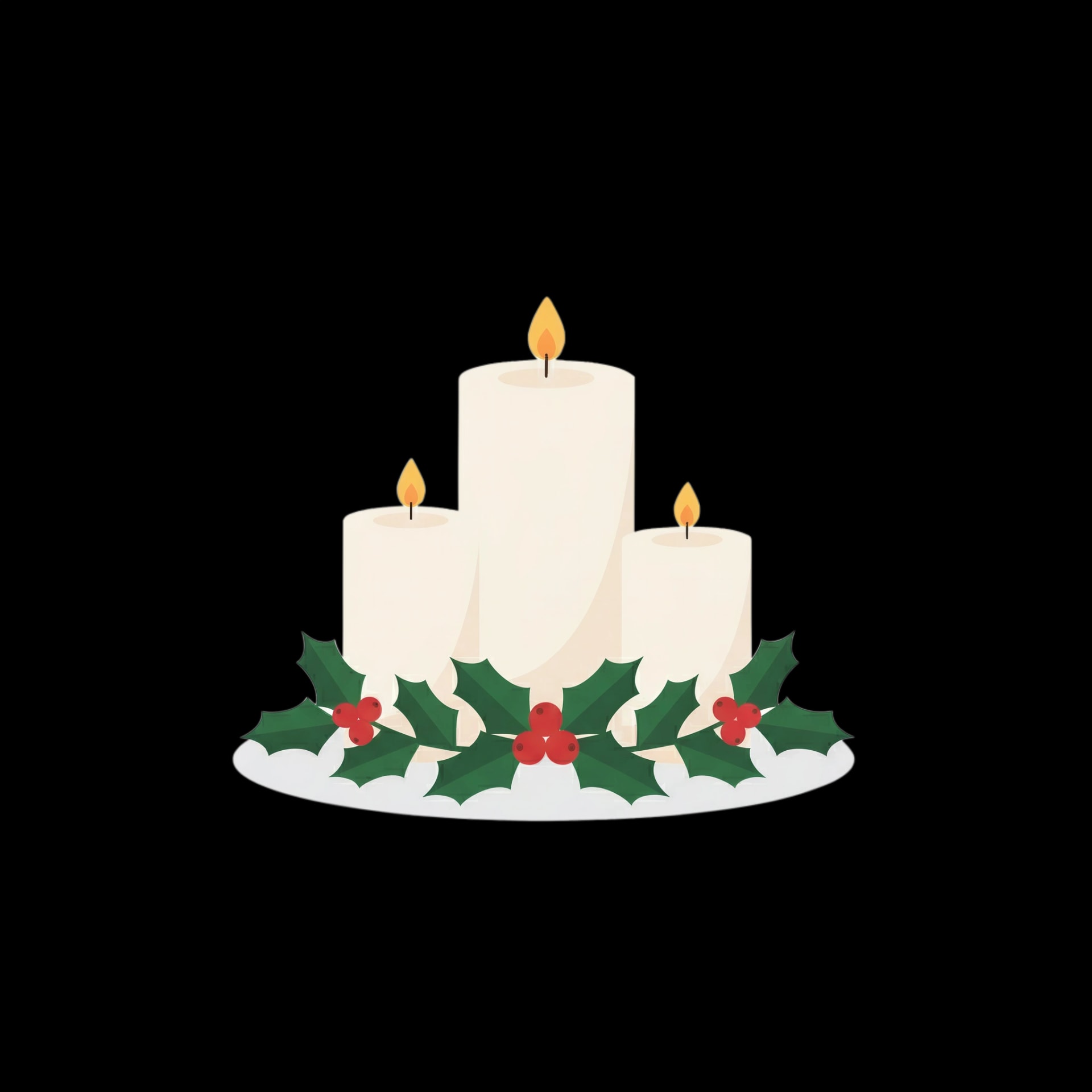 Holly Adorned Candles