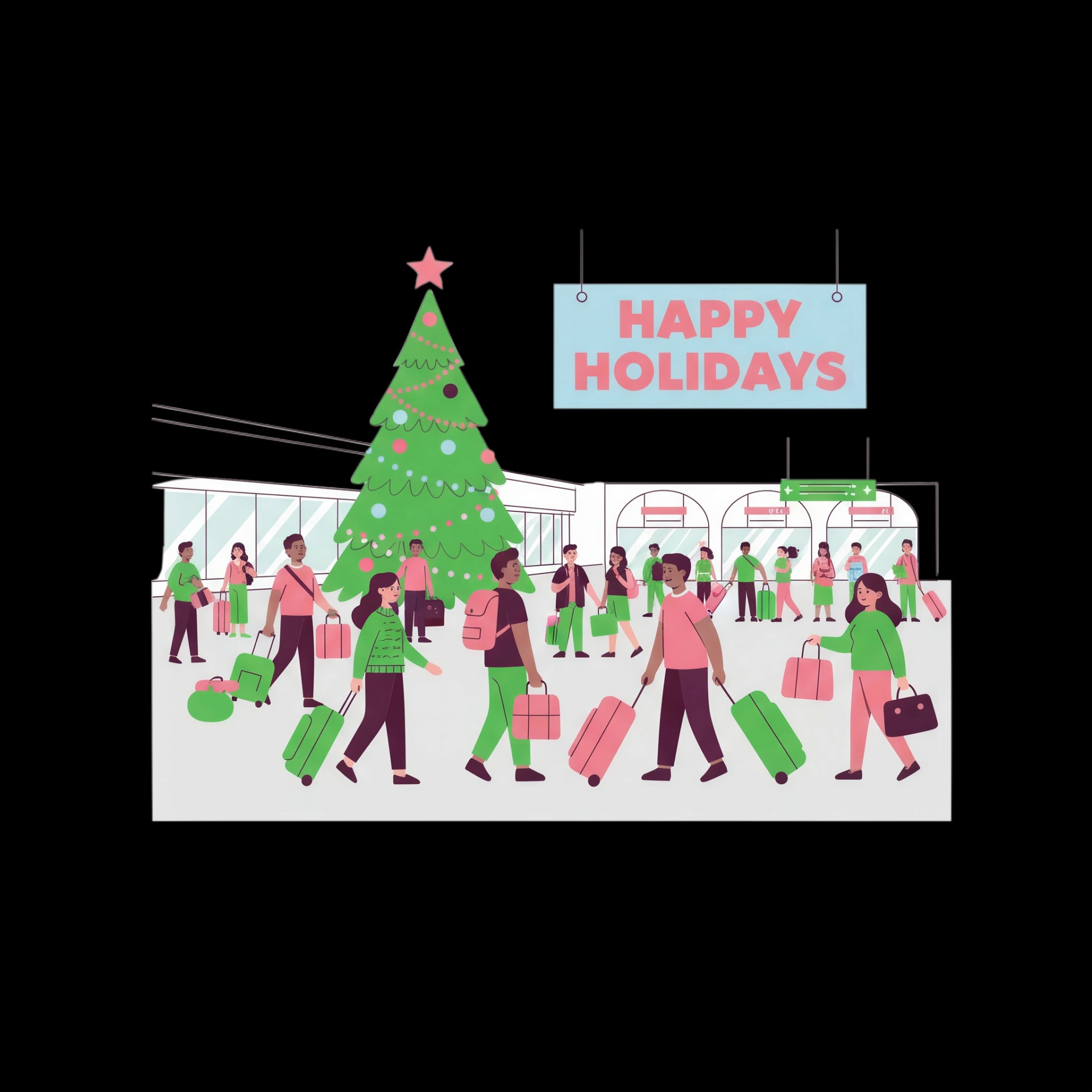 Holiday Airport Scene