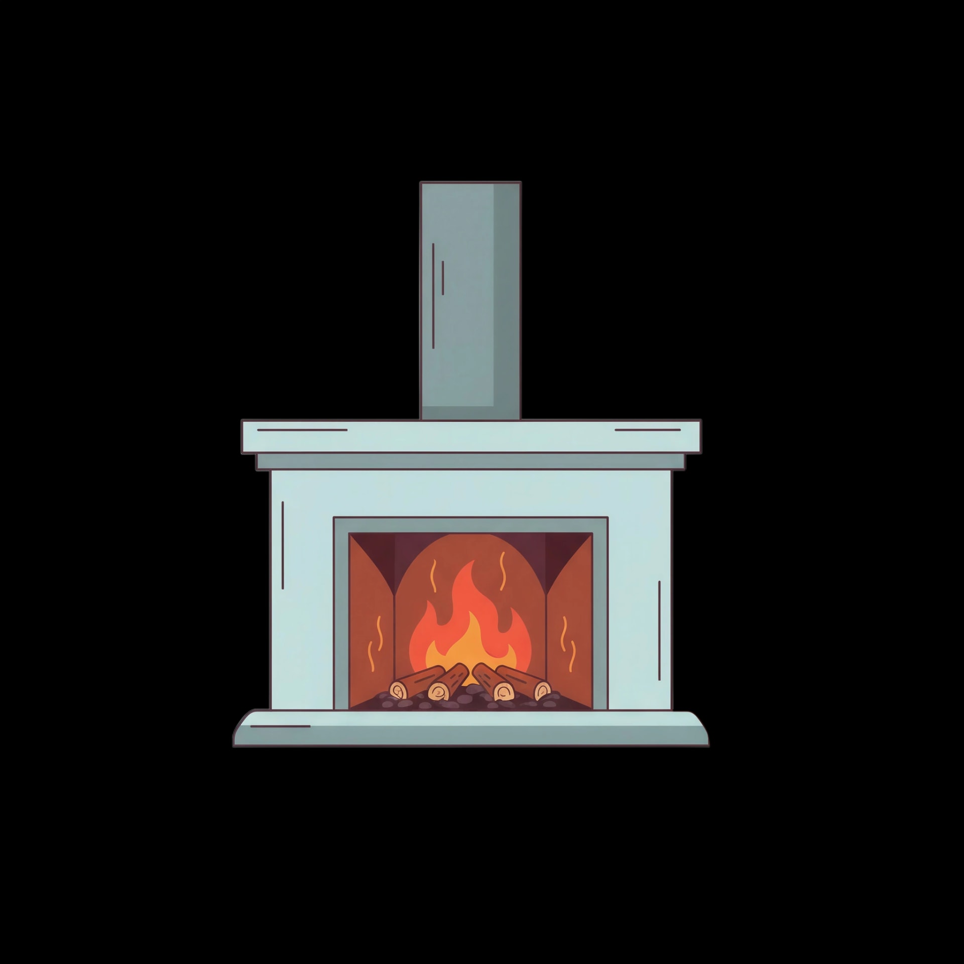 Warm Fireplace Hearth