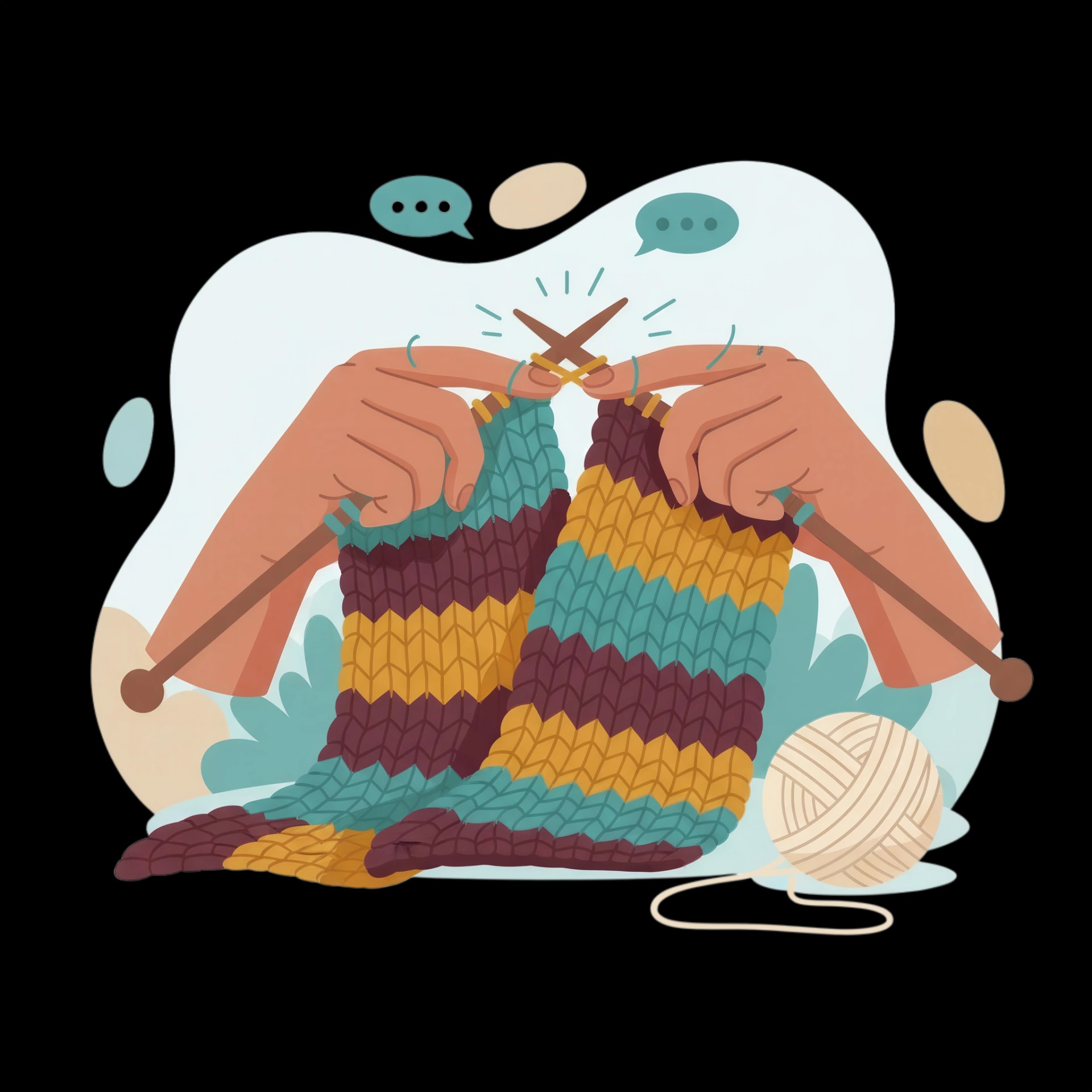 Cozy Knitting Hands