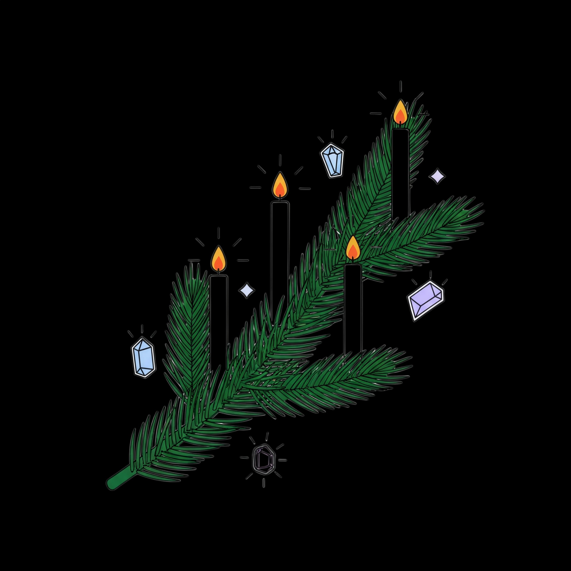 Evergreen and Crystal Bough