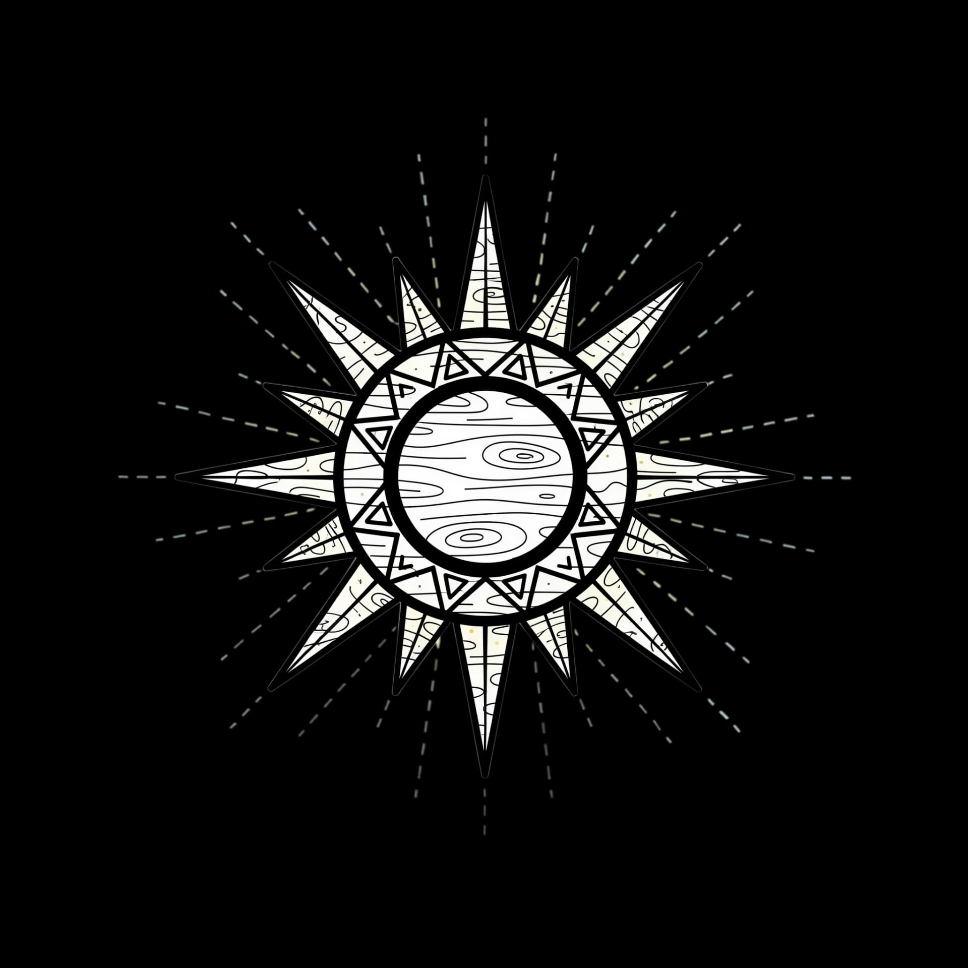 Wooden Sun Symbol