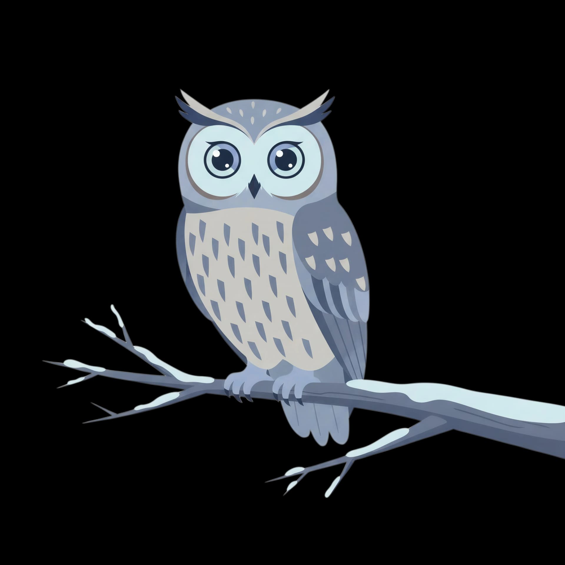 Owl on Frosted Branch