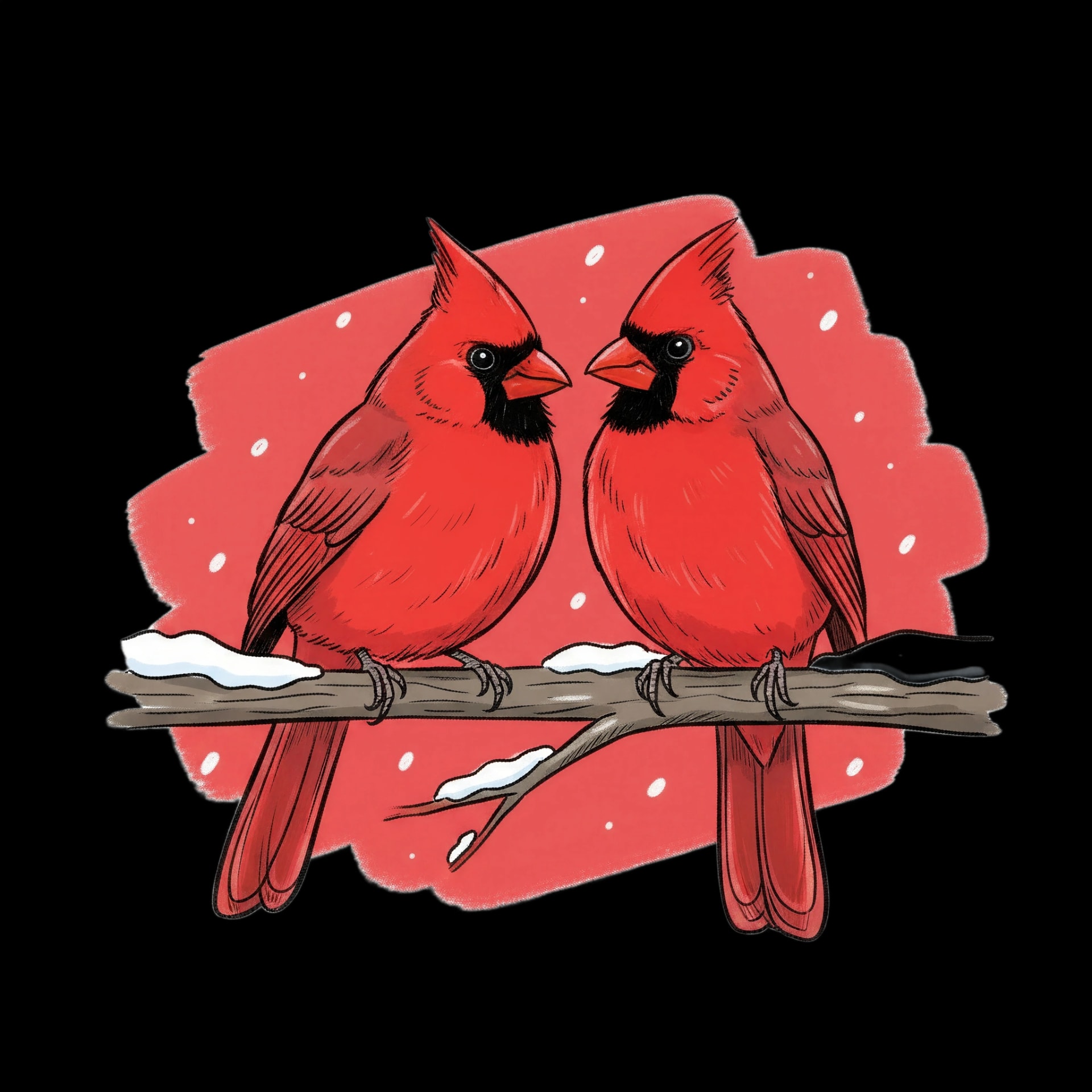 Cardinals in Snow