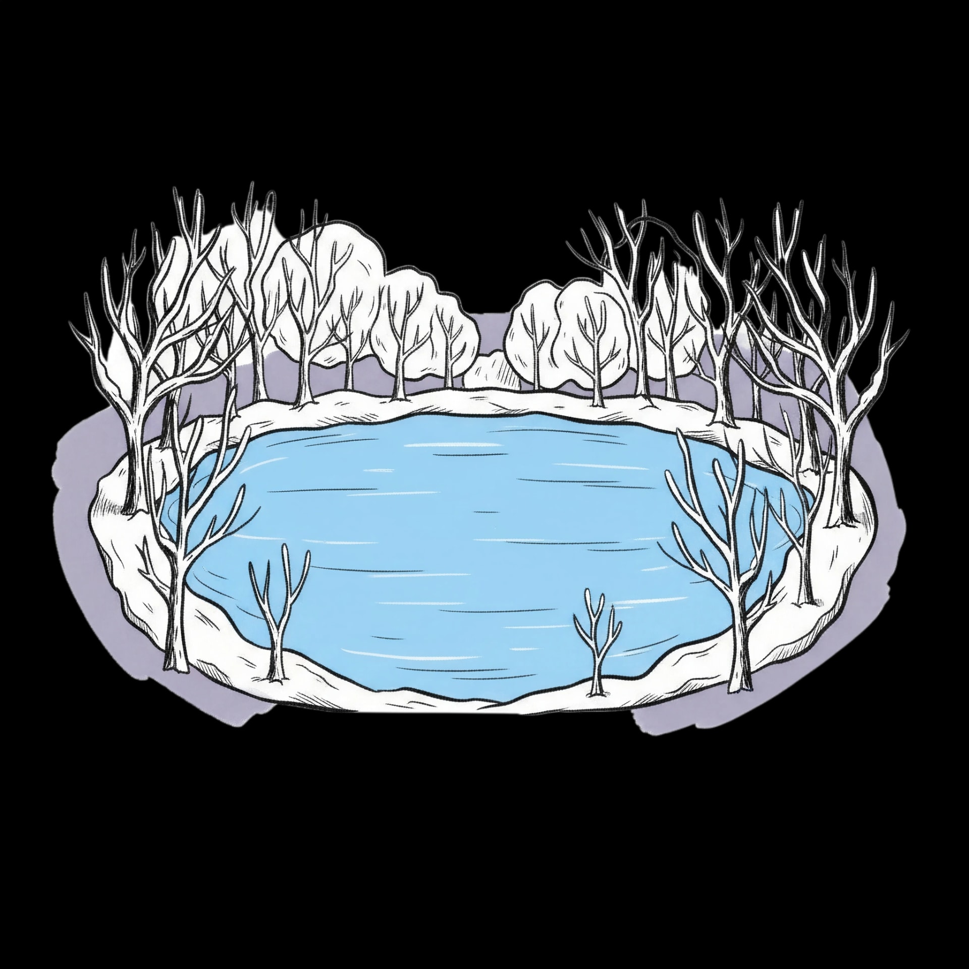 Frozen Lake Scene