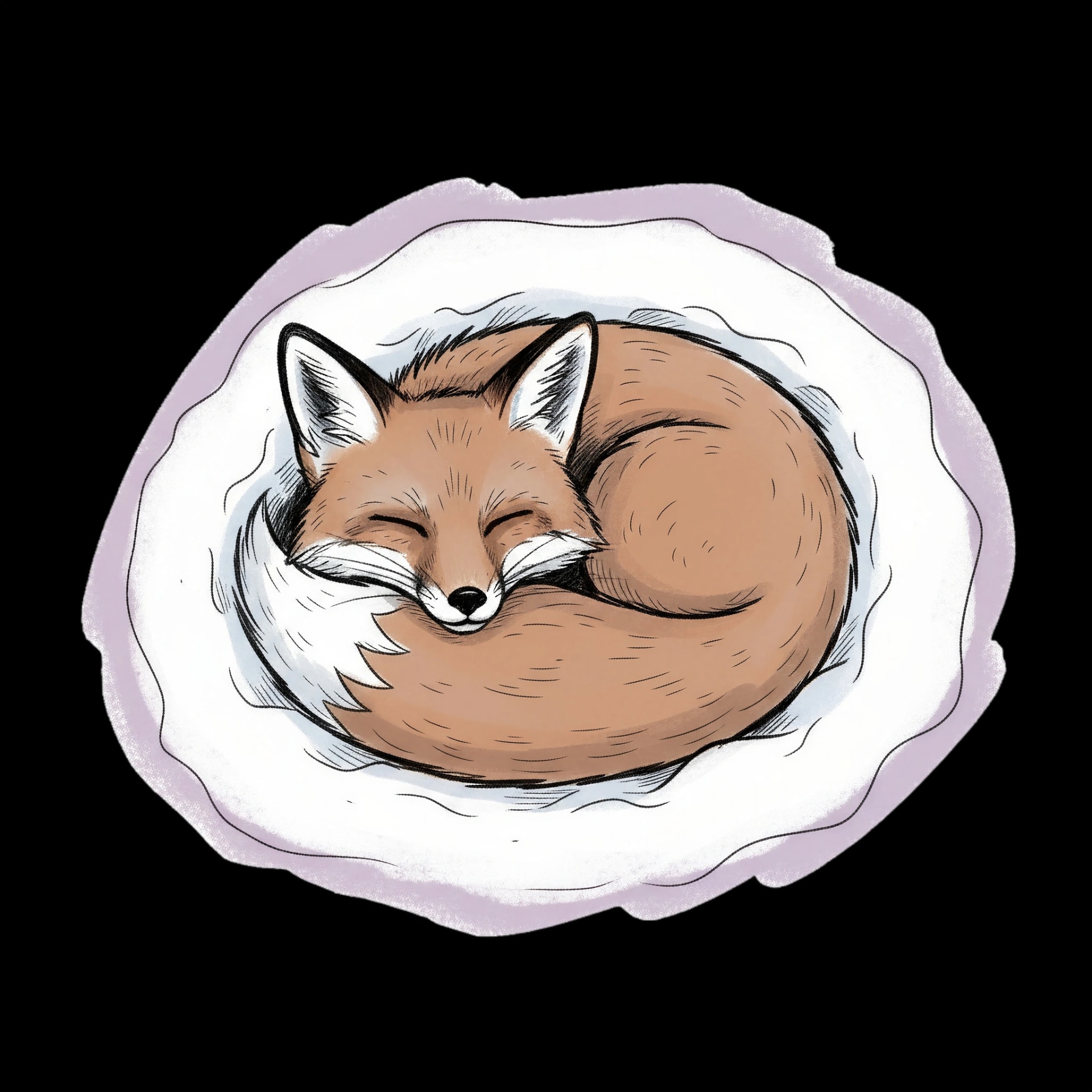 Sleeping Fox in Snow