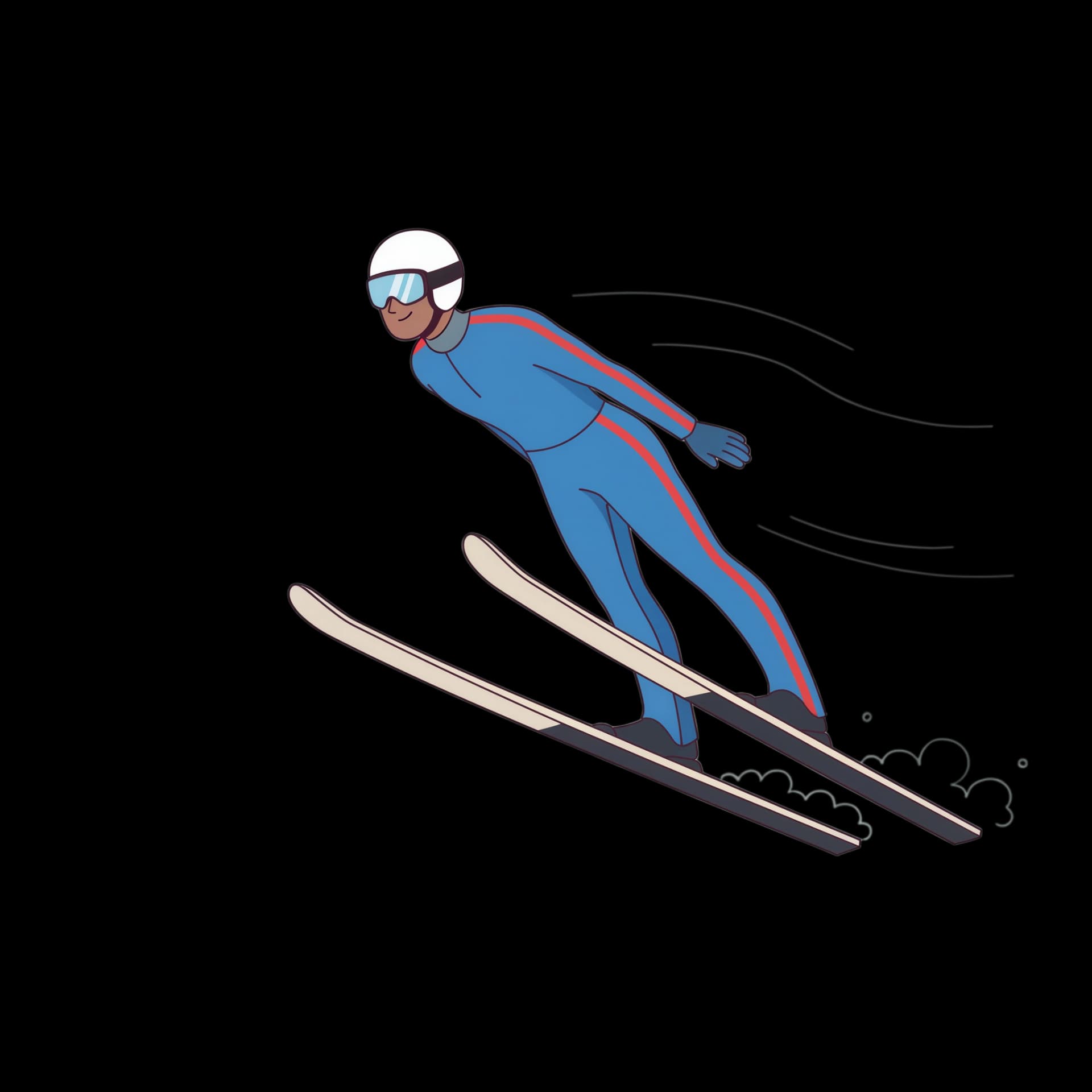 Ski Jumper in Flight
