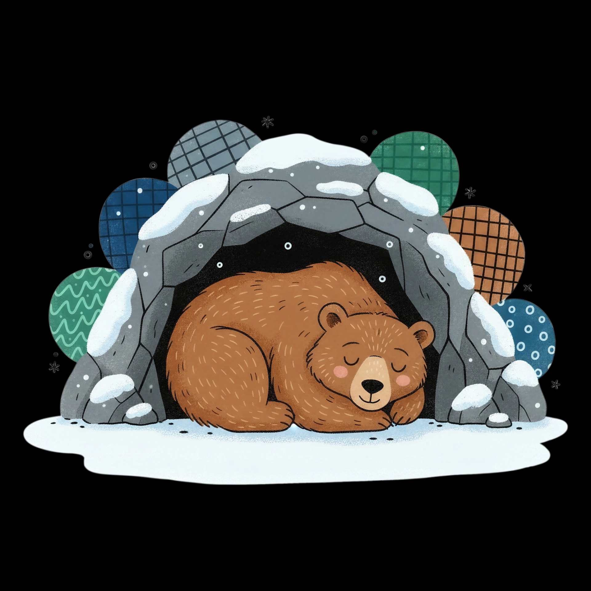 Sleeping Winter Bear