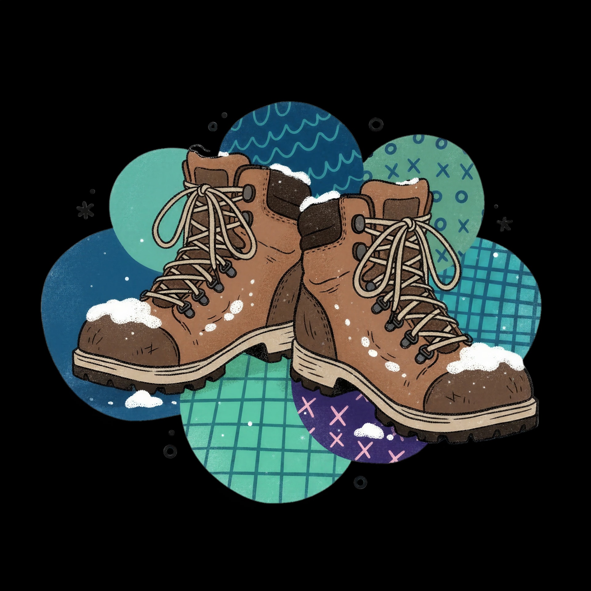 Snowy Hiking Boots