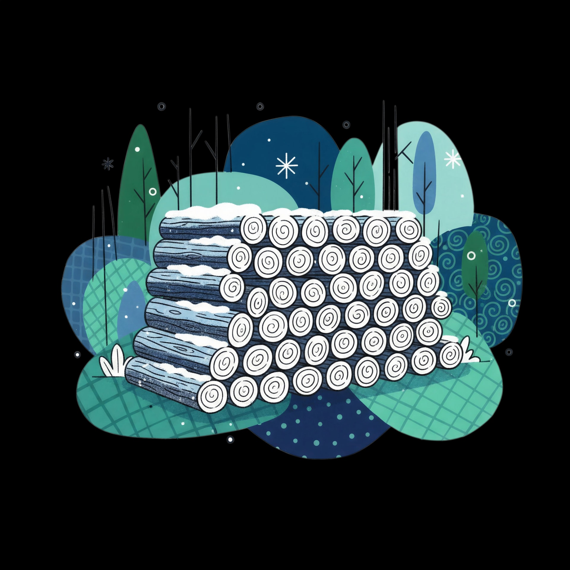 Winter Firewood Stack