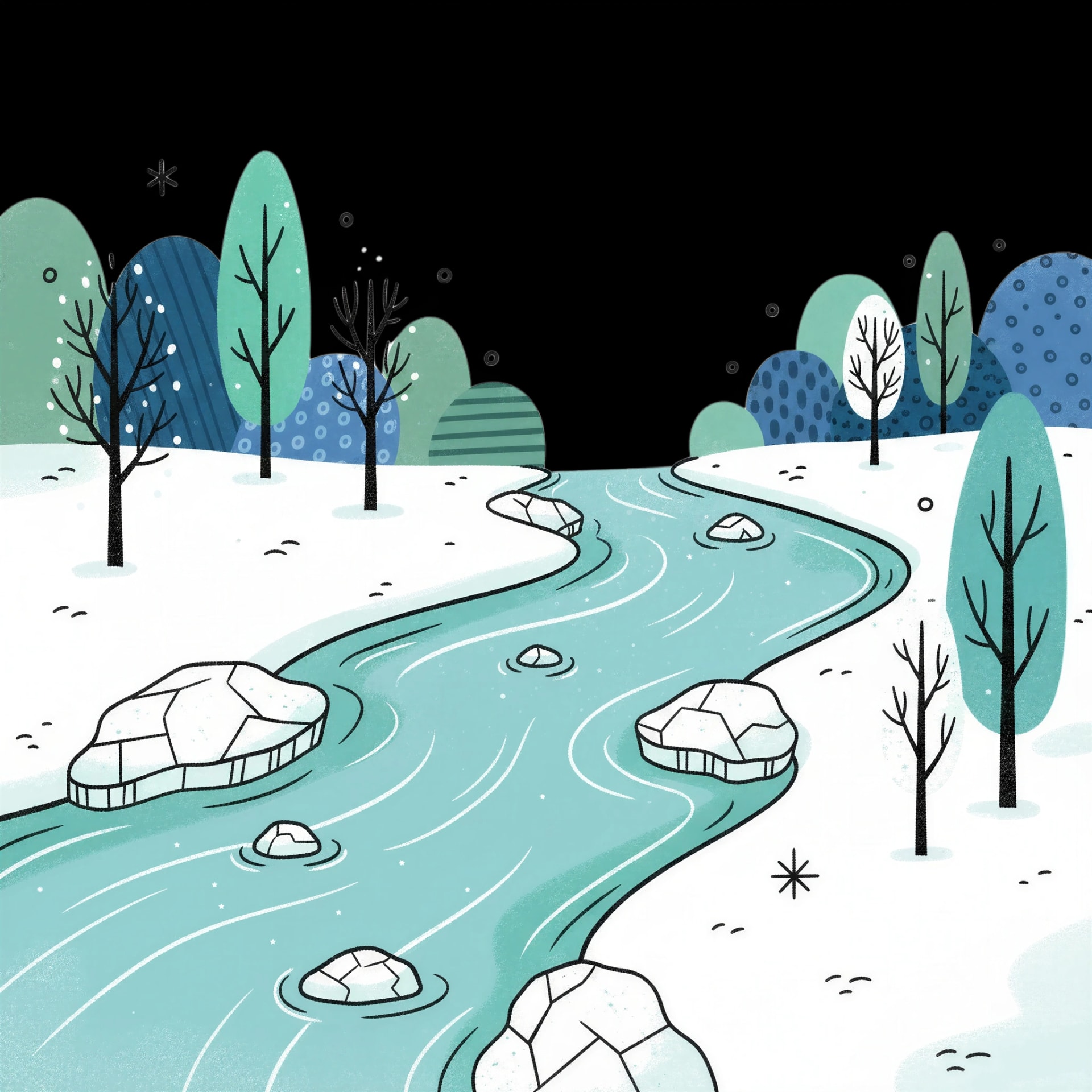 Partially Frozen Stream