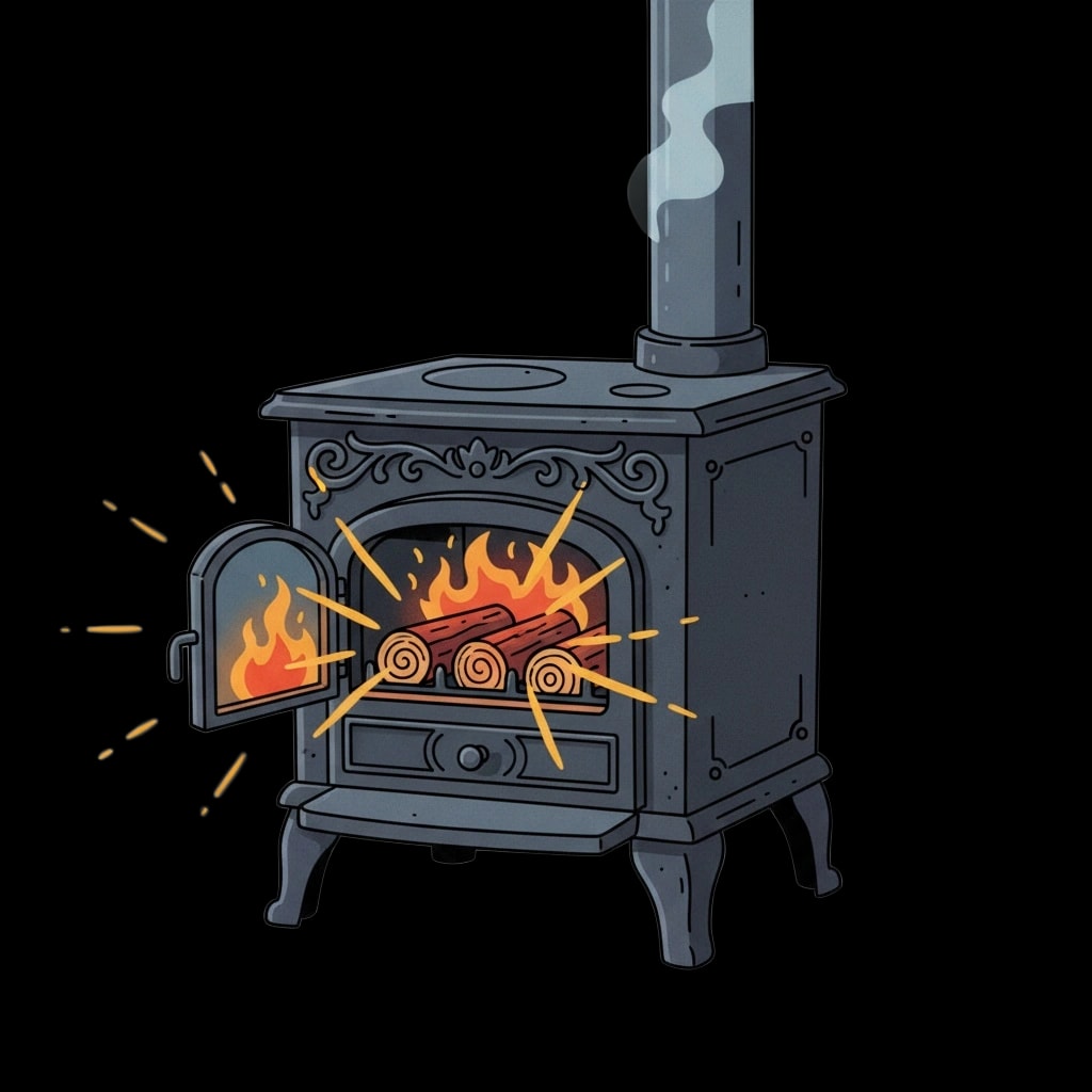 Glowing Wood Stove