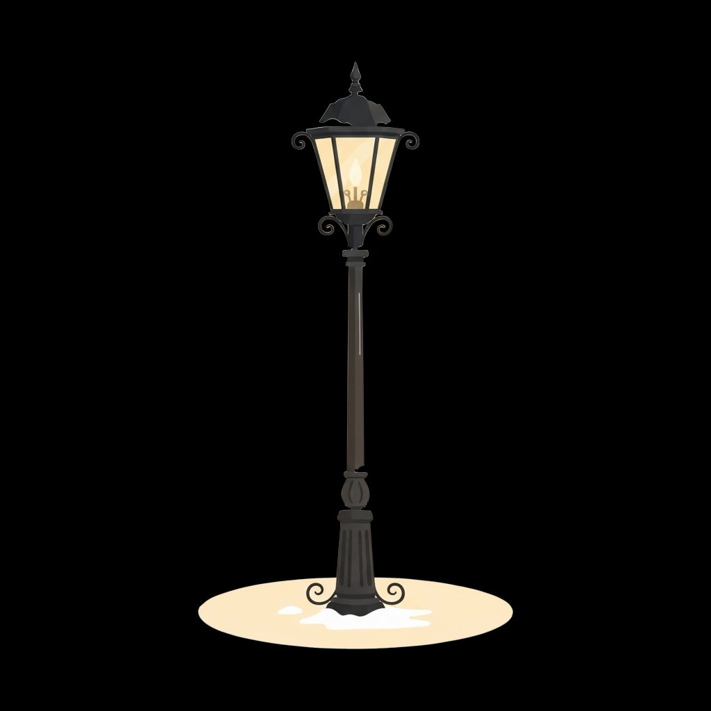 Vintage Snowy Street Lamp